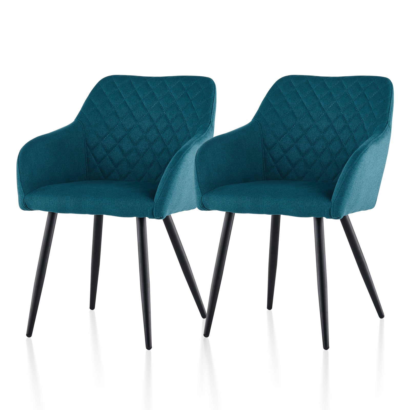 Lumes Armlehnstühle aus Leinen (2er-Set)