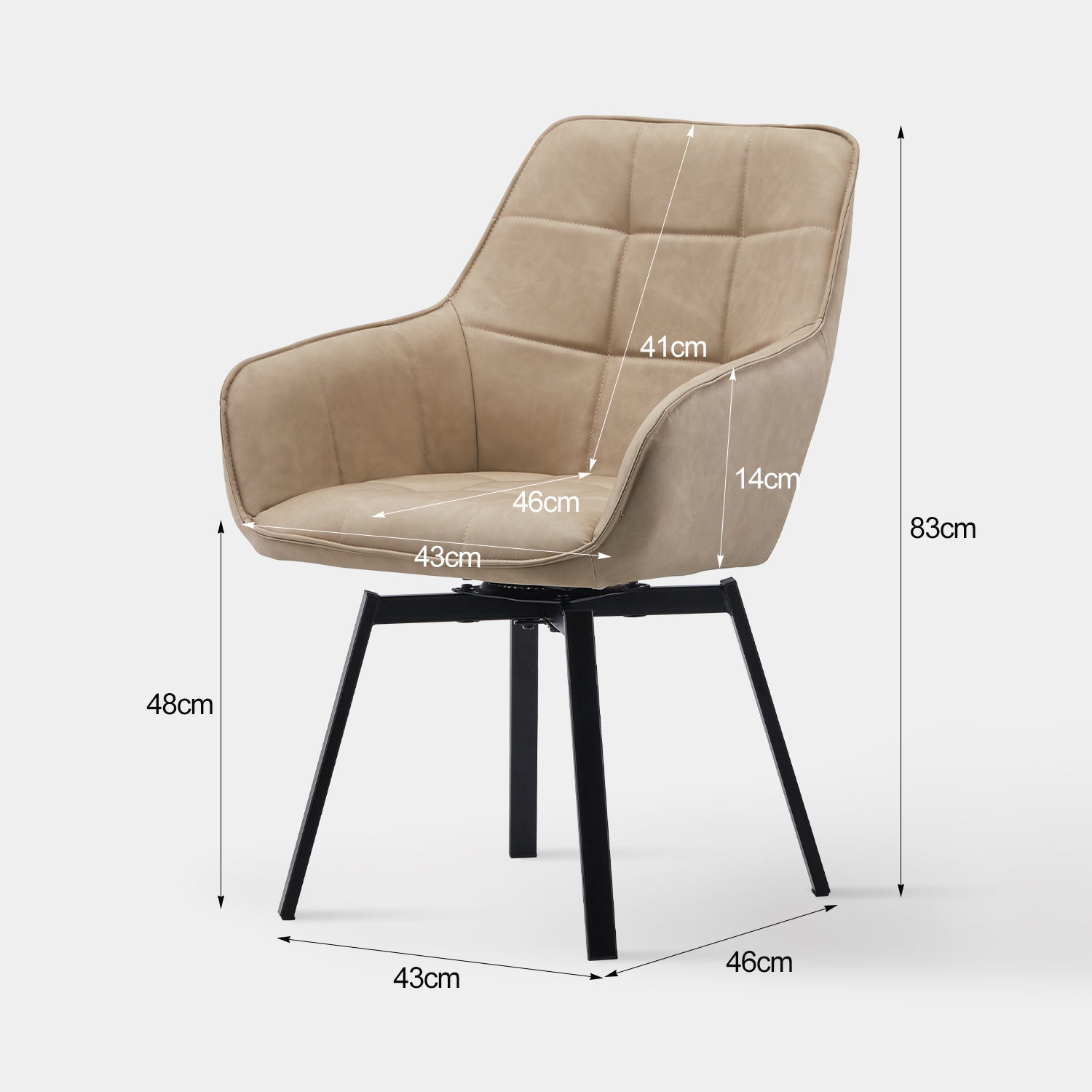 Danyl Armlehnstuhl aus Kunstleder mit drehbar