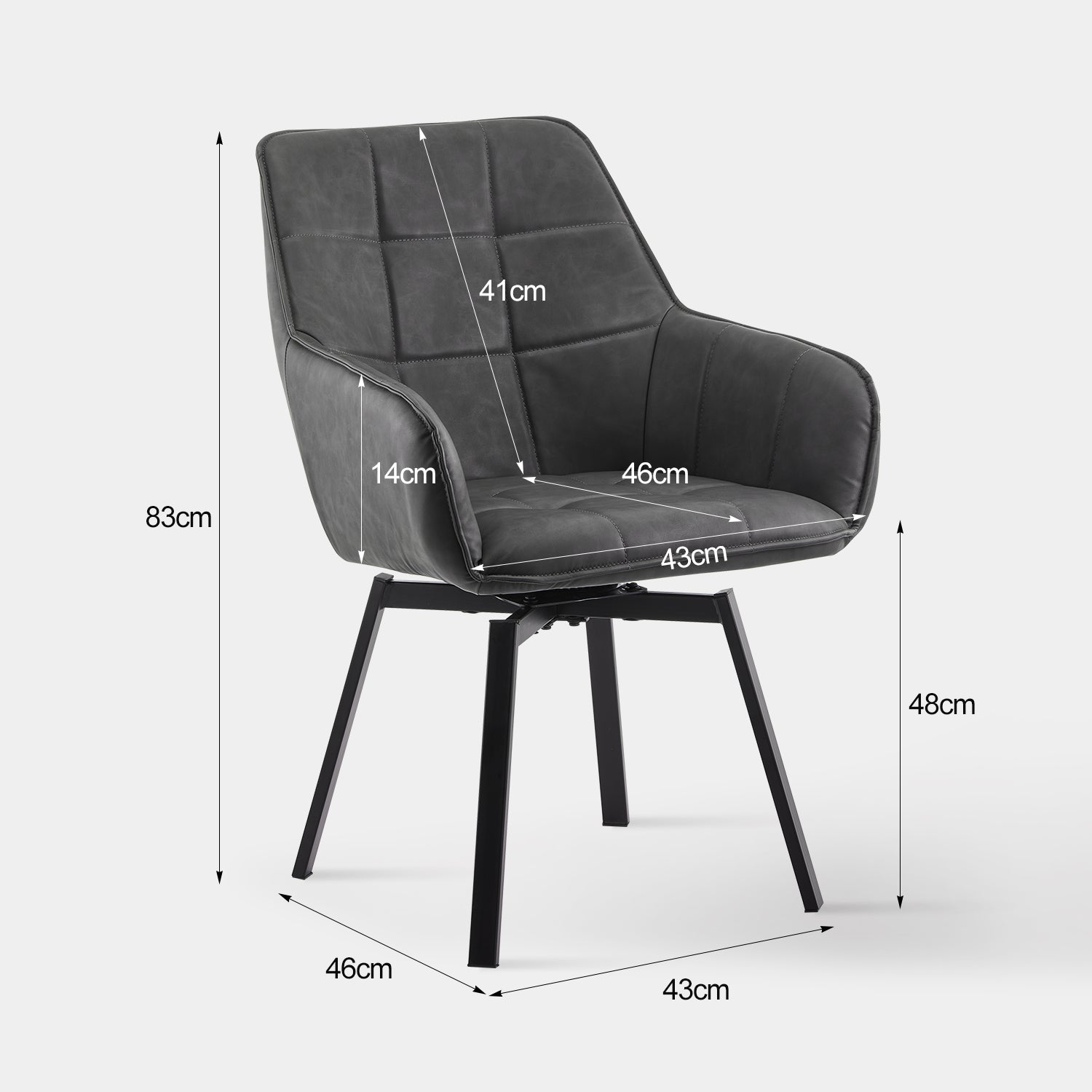 Danyl Armlehnstuhl aus Kunstleder mit drehbar