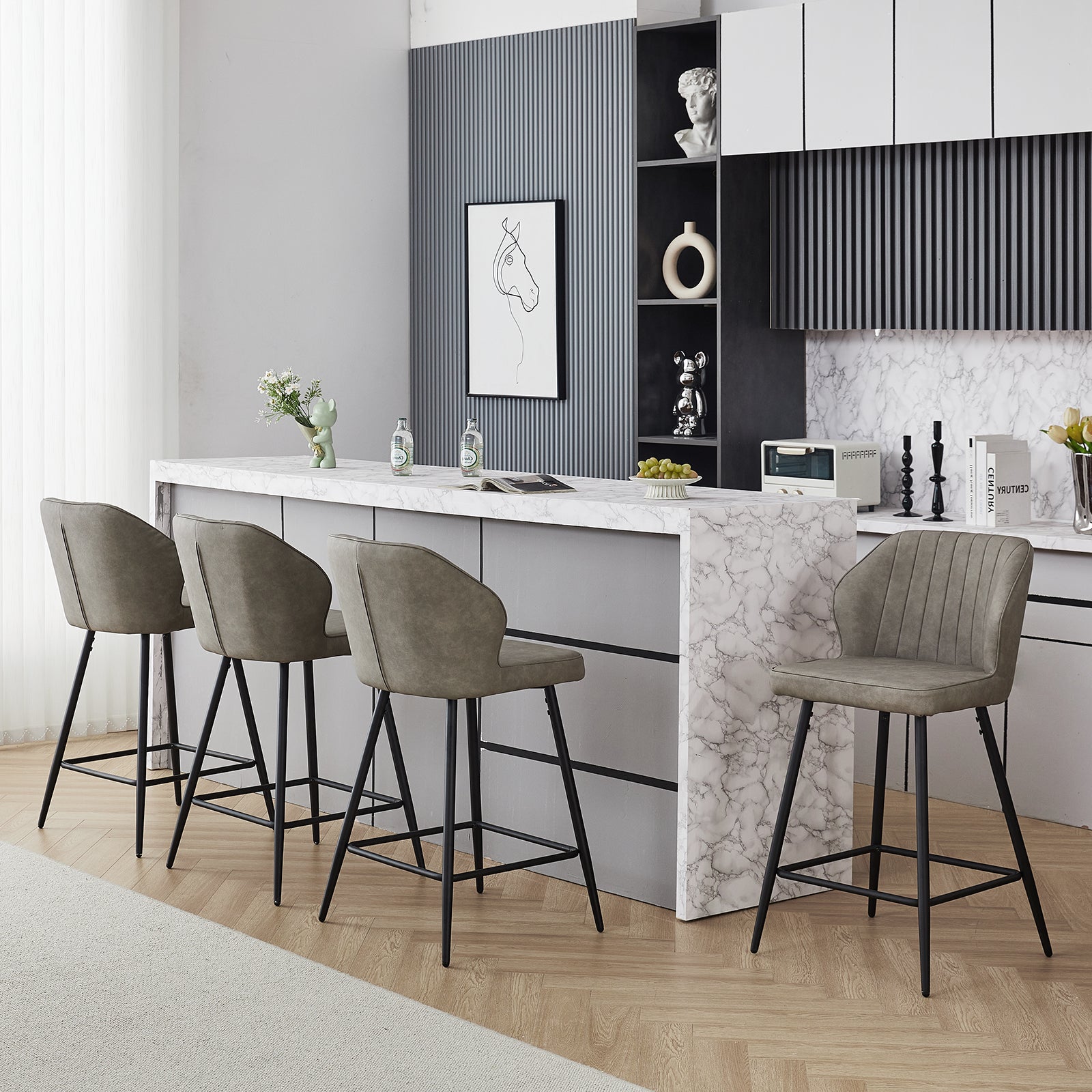 Danforth Barhocker aus Kunstleder