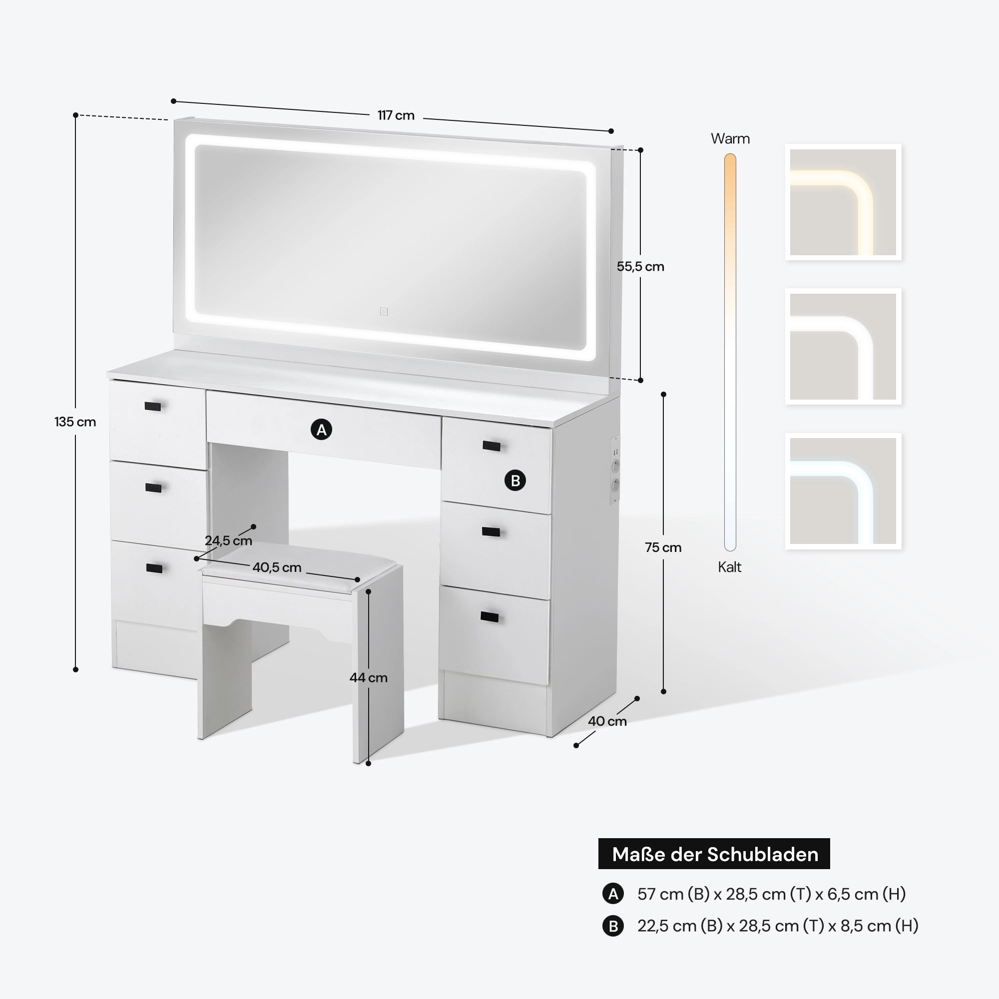 Milianna Schminktisch Set