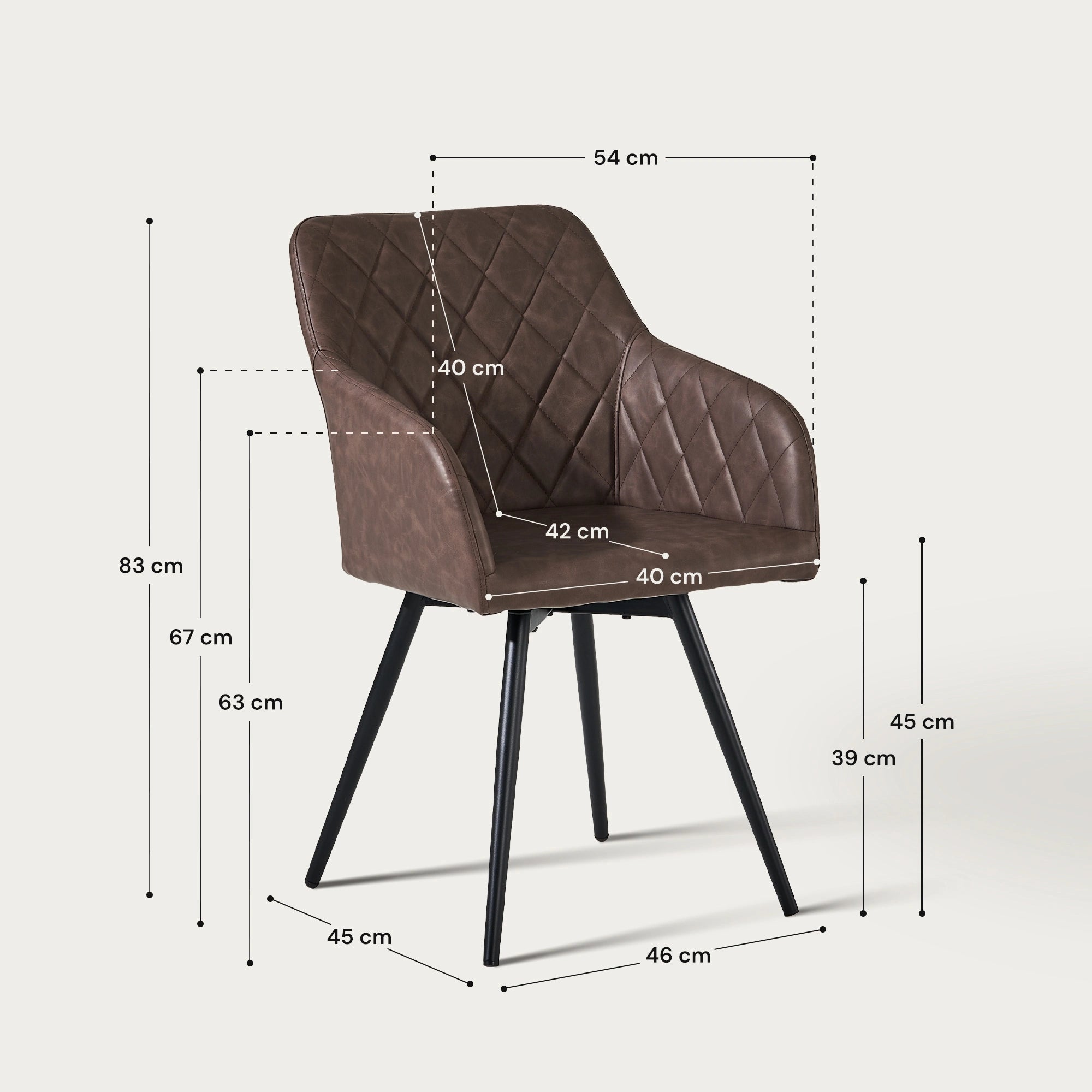 Moree Armlehnstuhle aus Kunstleder mit Drehbarer