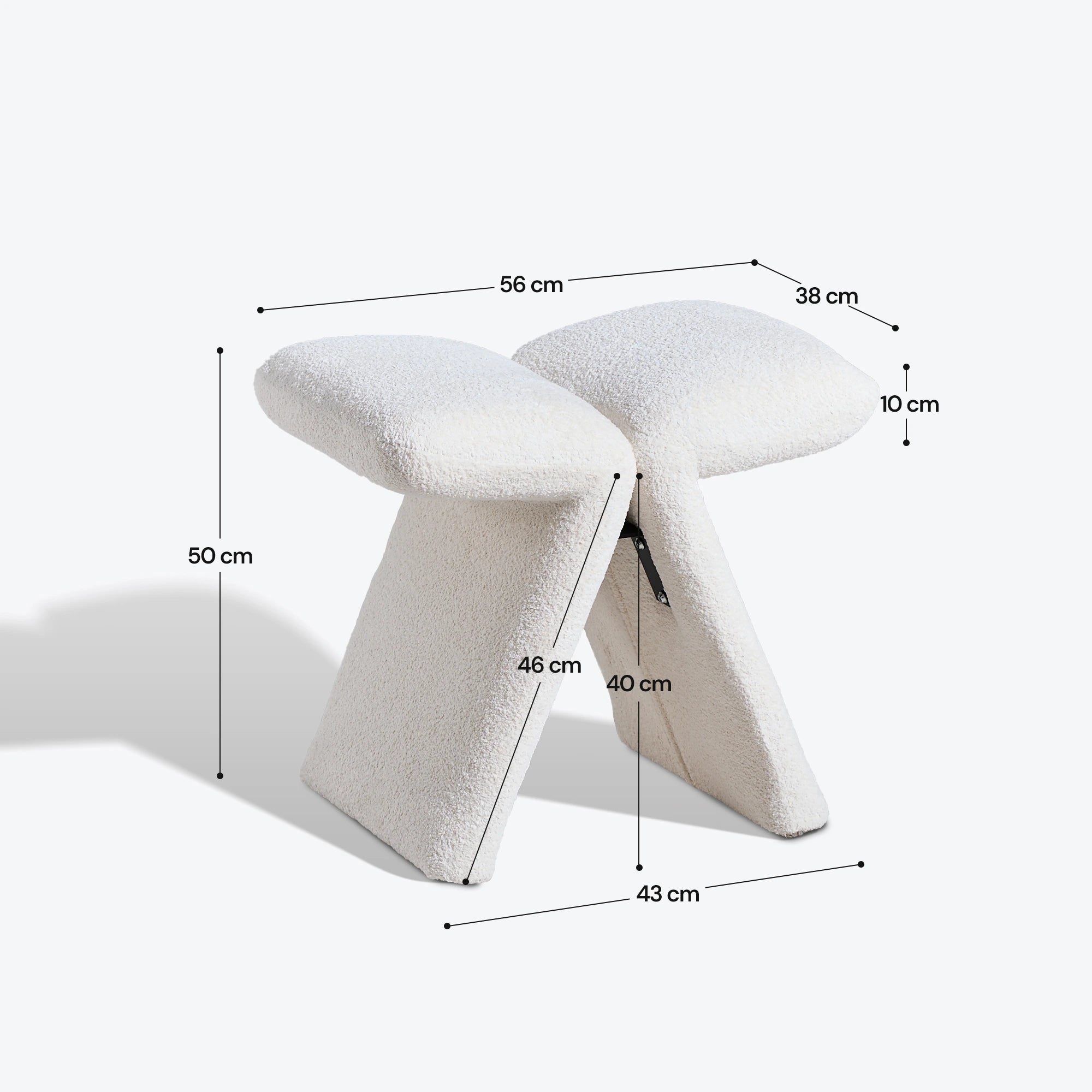 Faye Butterfly Schminktisch-Hocker – Designer Edition in Creme