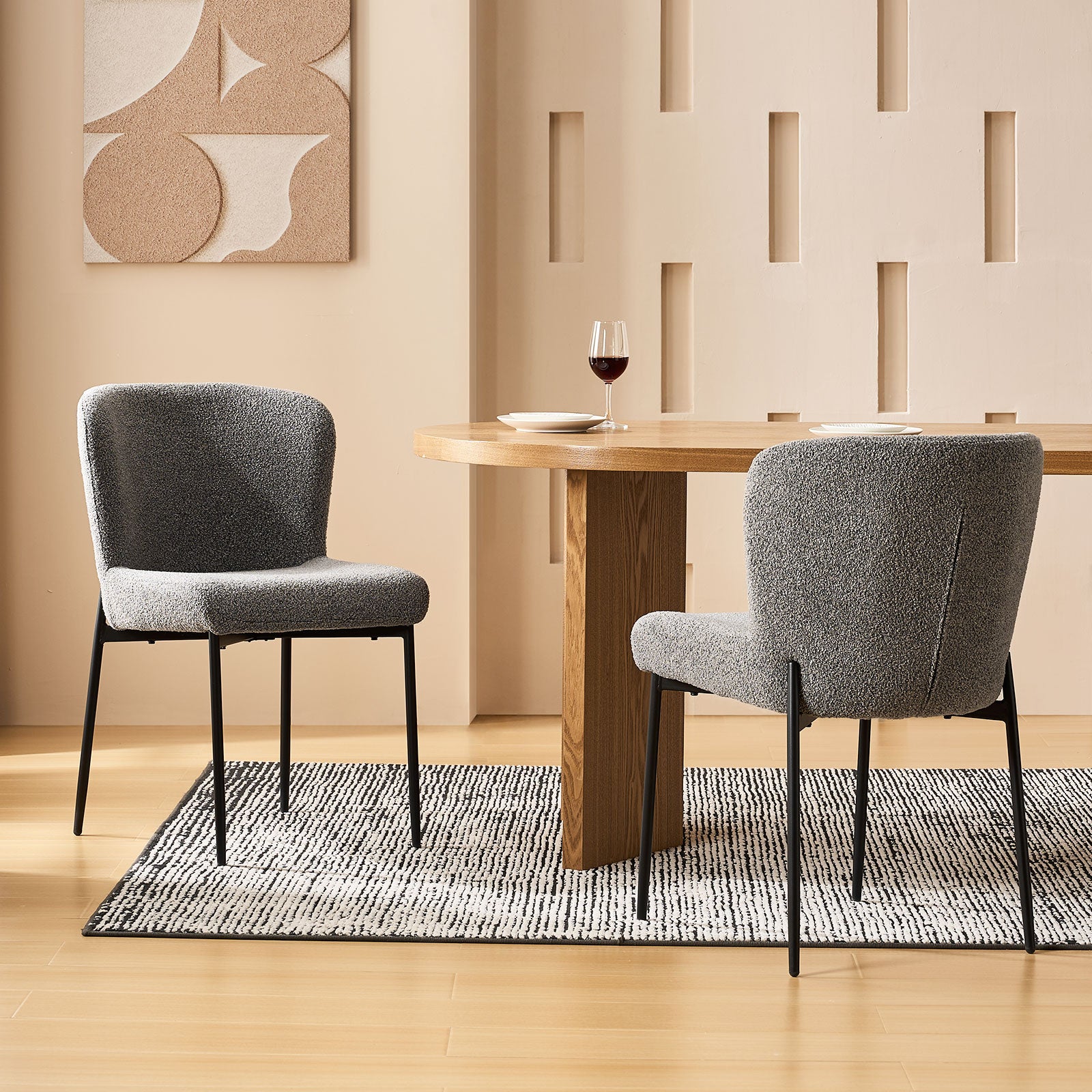 Celeste Esszimmerstühle aus Boucle