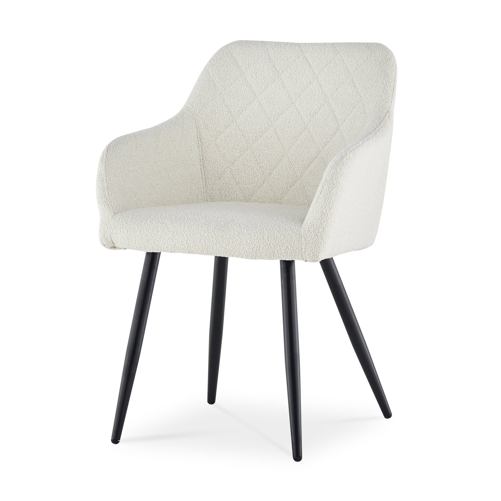 Moree Esszimmerstühle aus Bouclé-Elfenbeinweiß