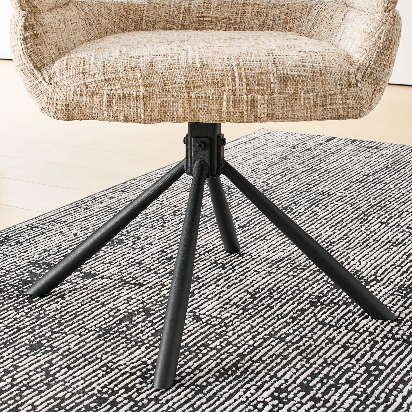 Clarice Esszimmerstuhl aus Chenille mit Drehbarer