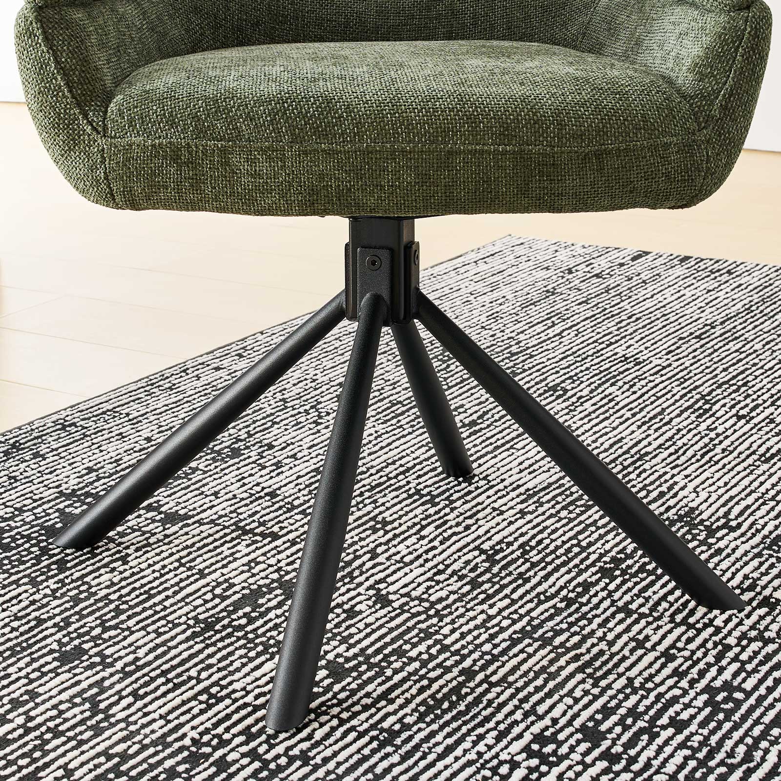 Clarice Esszimmerstuhl aus Leinenmischgewebe mit Drehbarer