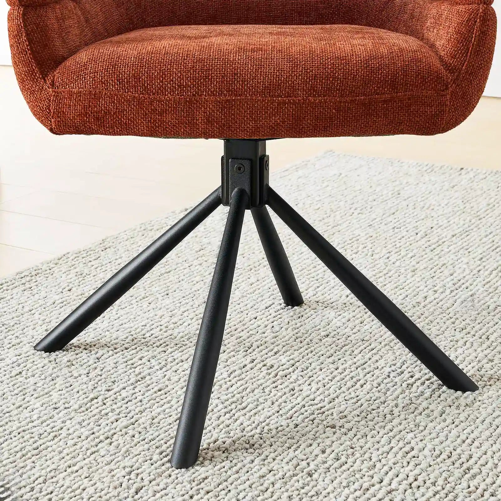 Clarice Moderner Drehsessel mit Armlehnstuhle aus Leinenmischgewebe