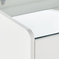 Melin Schminktisch-Set Weiß mit Spiegel, LED Beleuchtung und Hocker
