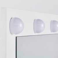 Melin Schminktisch-Set Weiß mit Spiegel, LED Beleuchtung und Hocker