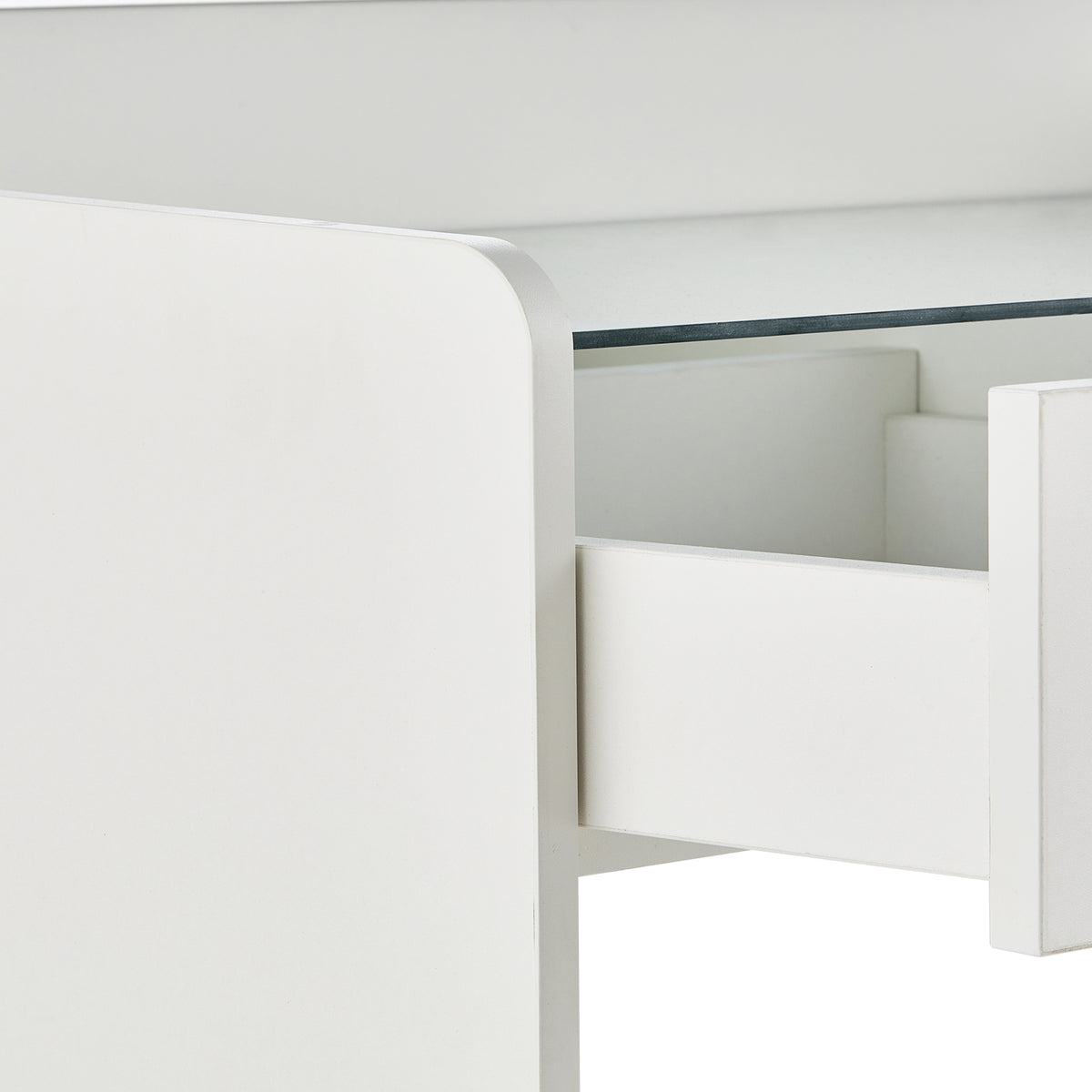 Melin Schminktisch-Set Weiß mit Spiegel, LED Beleuchtung und Hocker