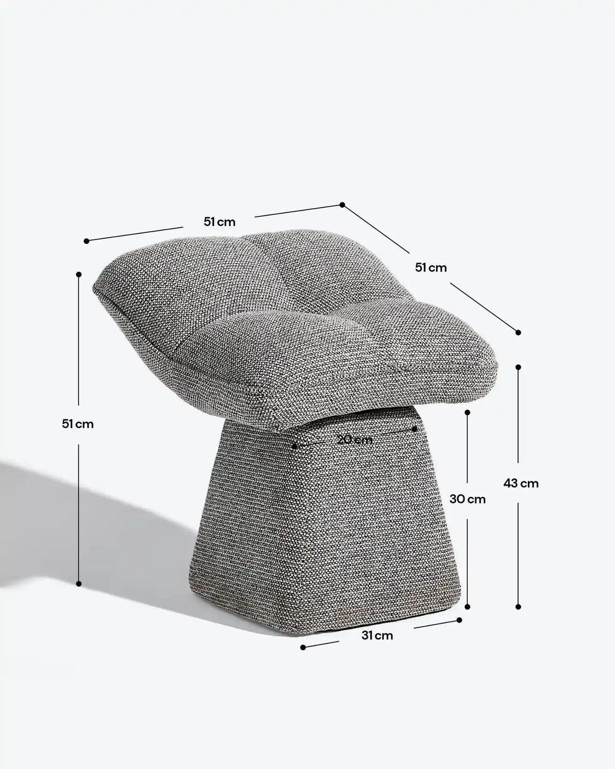 Liora Chenille-Schminktisch-Hocker – Komfort mit sanften Kurven