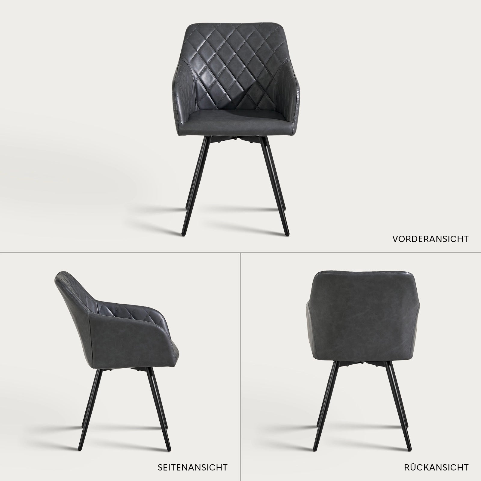 Moree Armlehnstühle aus Kunstleder mit Drehbarer