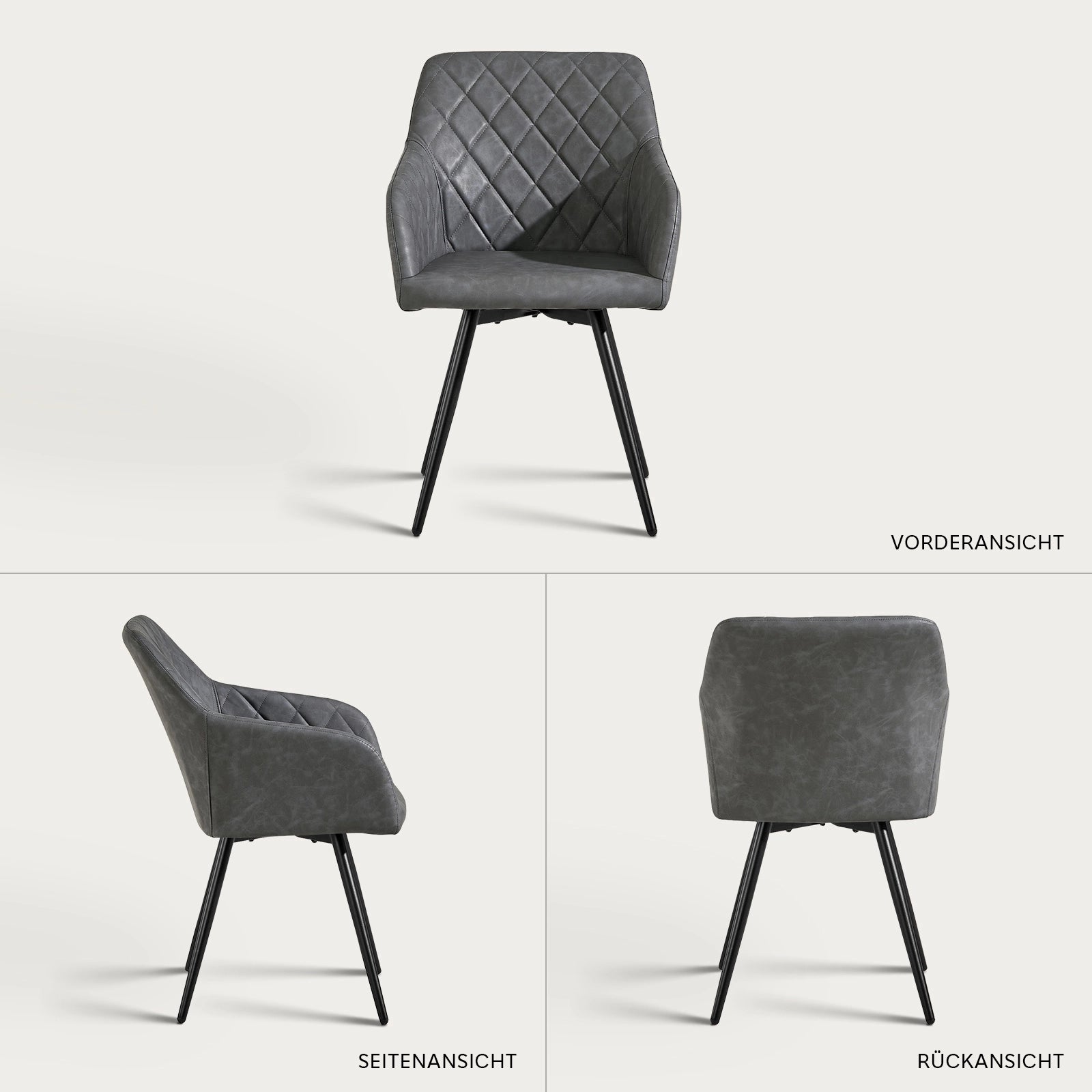 Moree Armlehnstühle aus Kunstleder mit Drehbarer