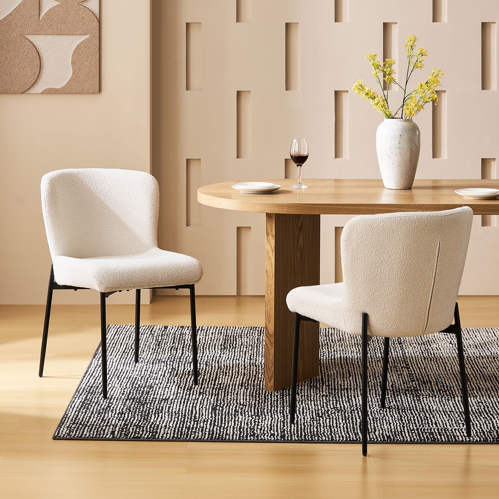 Celeste Esszimmerstühle aus Boucle