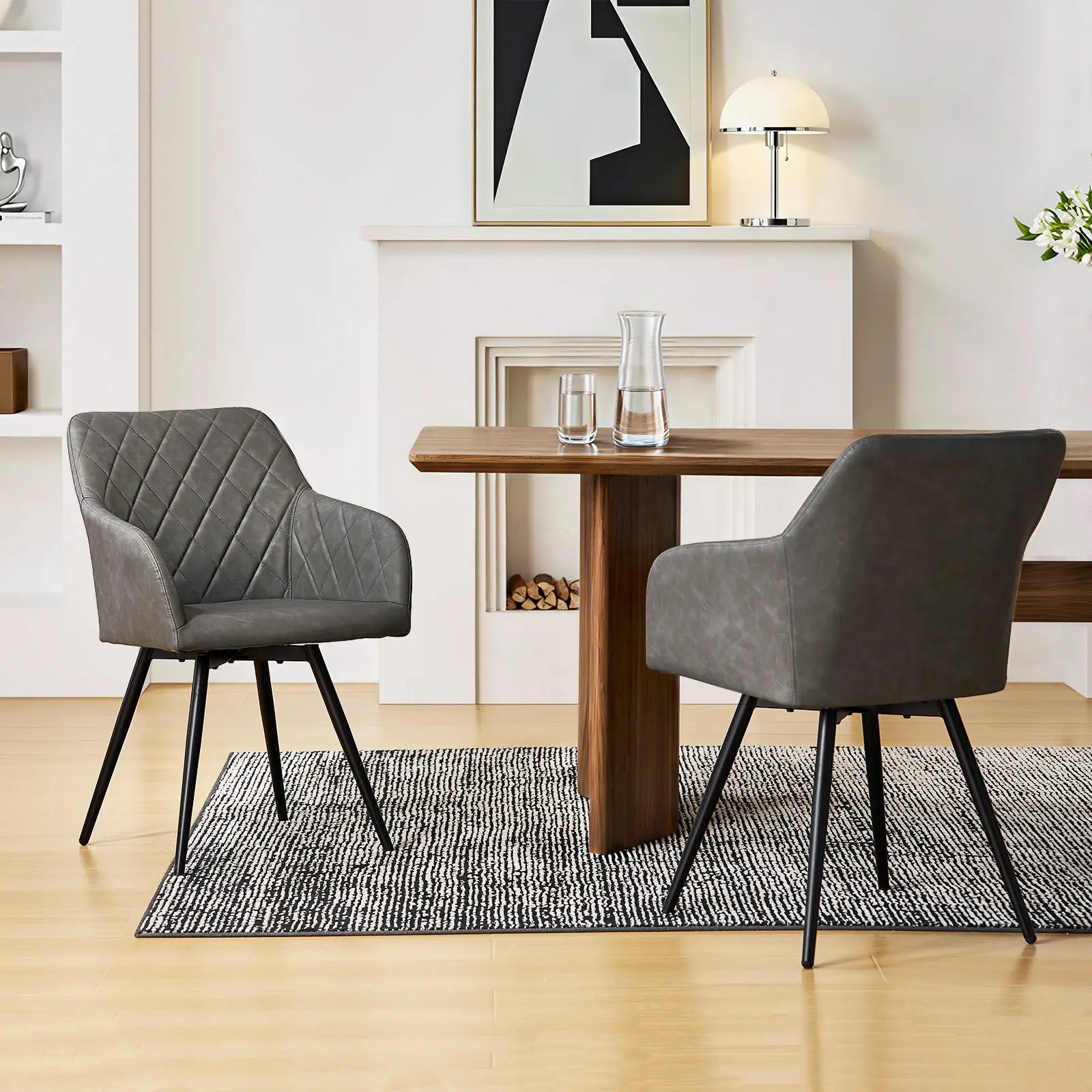 Moree Armlehnstühle aus Kunstleder mit Drehbarer