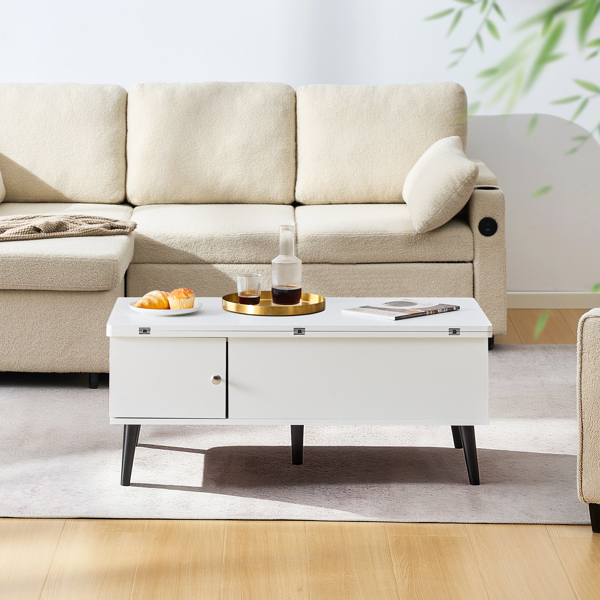 Elna Couchtisch Höhenverstellbar mit Lift-Top und Stauraum
