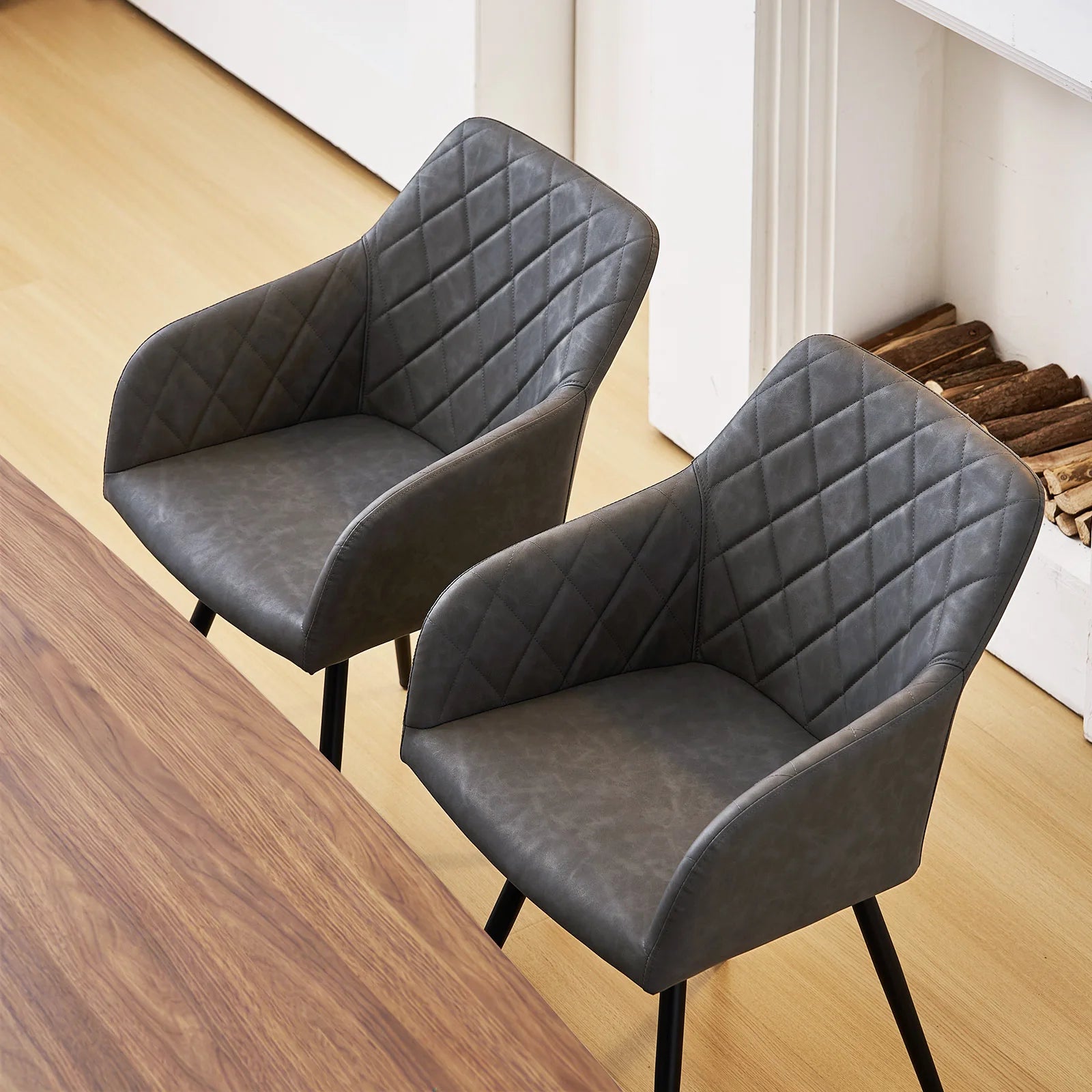 Moree Armlehnstühle aus Kunstleder mit Drehbarer