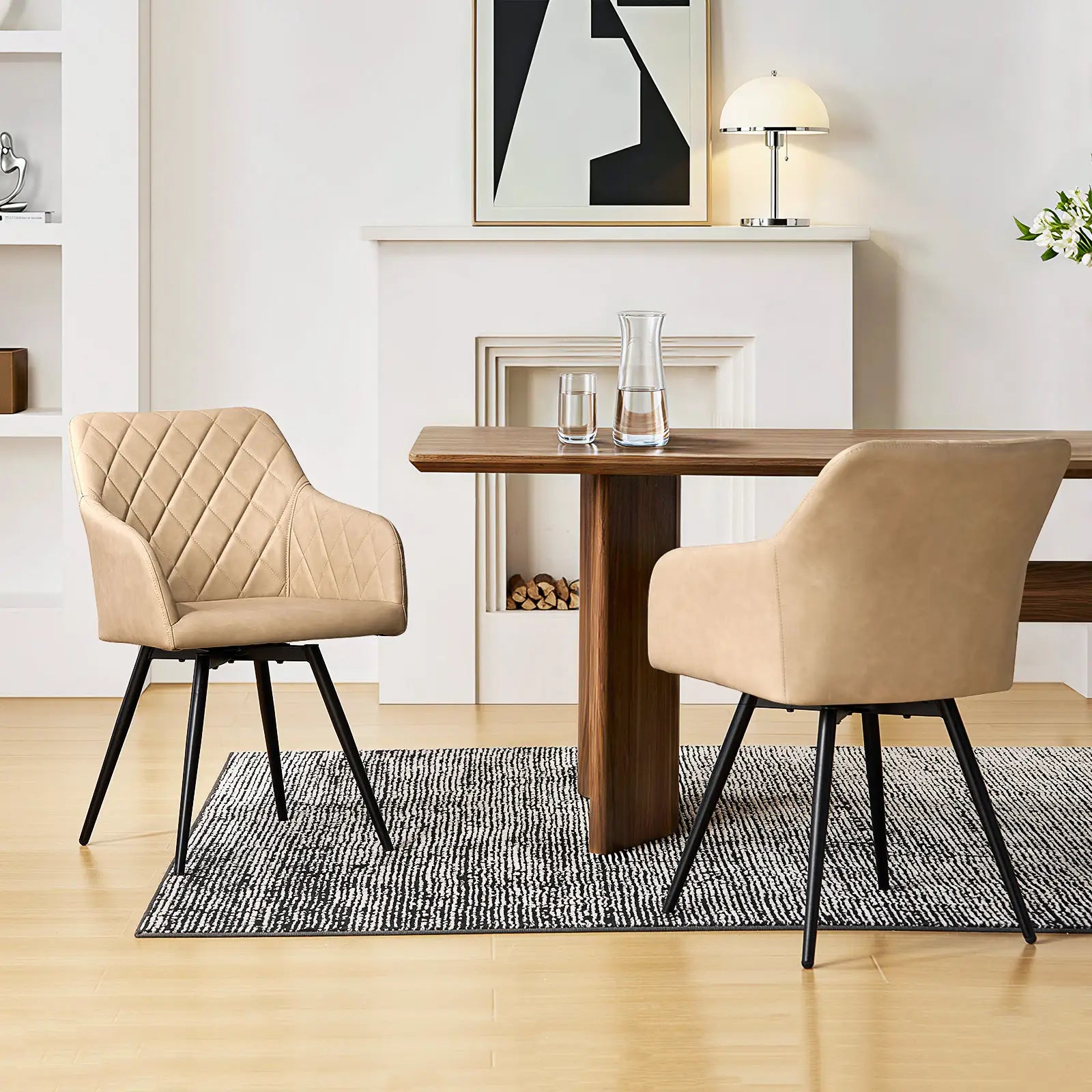 Moree Armlehnstühle aus Kunstleder mit Drehbarer