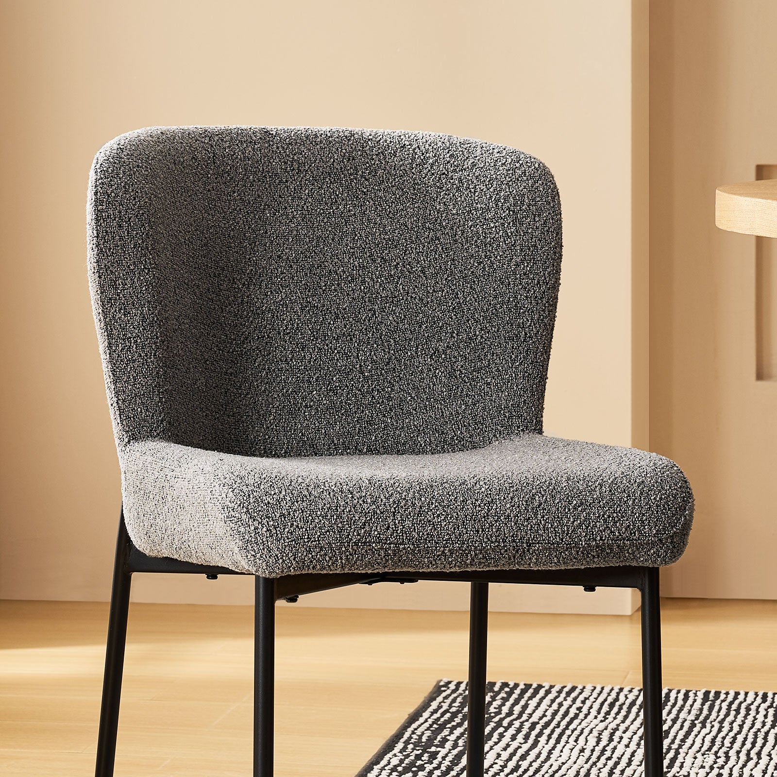 Celeste Esszimmerstuhle aus Bouclé