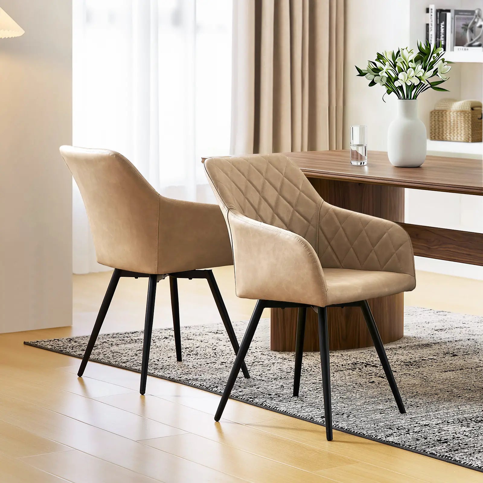 Moree Armlehnstühle aus Kunstleder mit Drehbarer