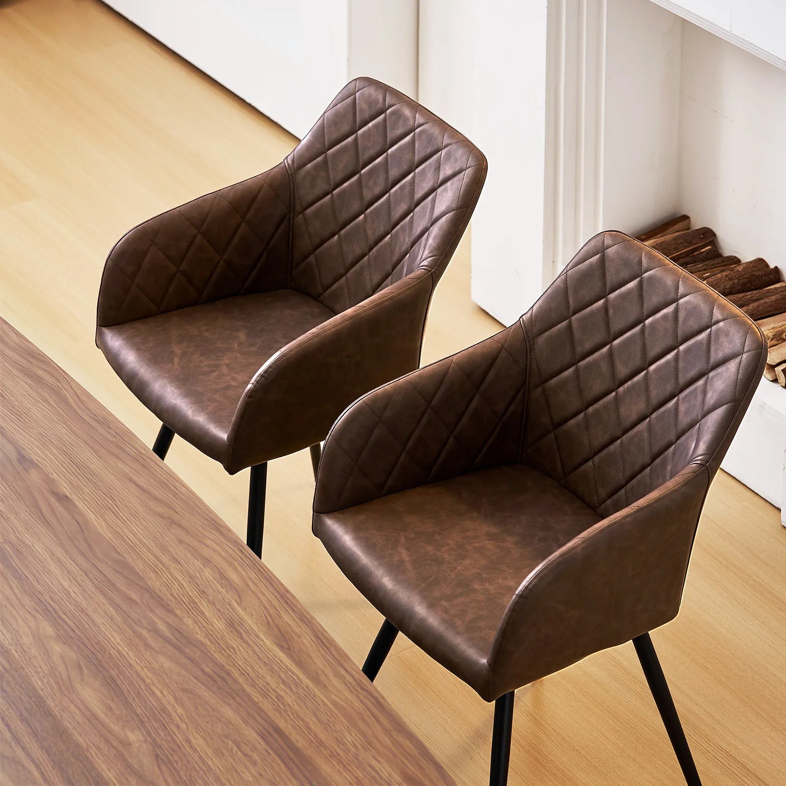 Moree Armlehnstühle aus Kunstleder mit Drehbarer