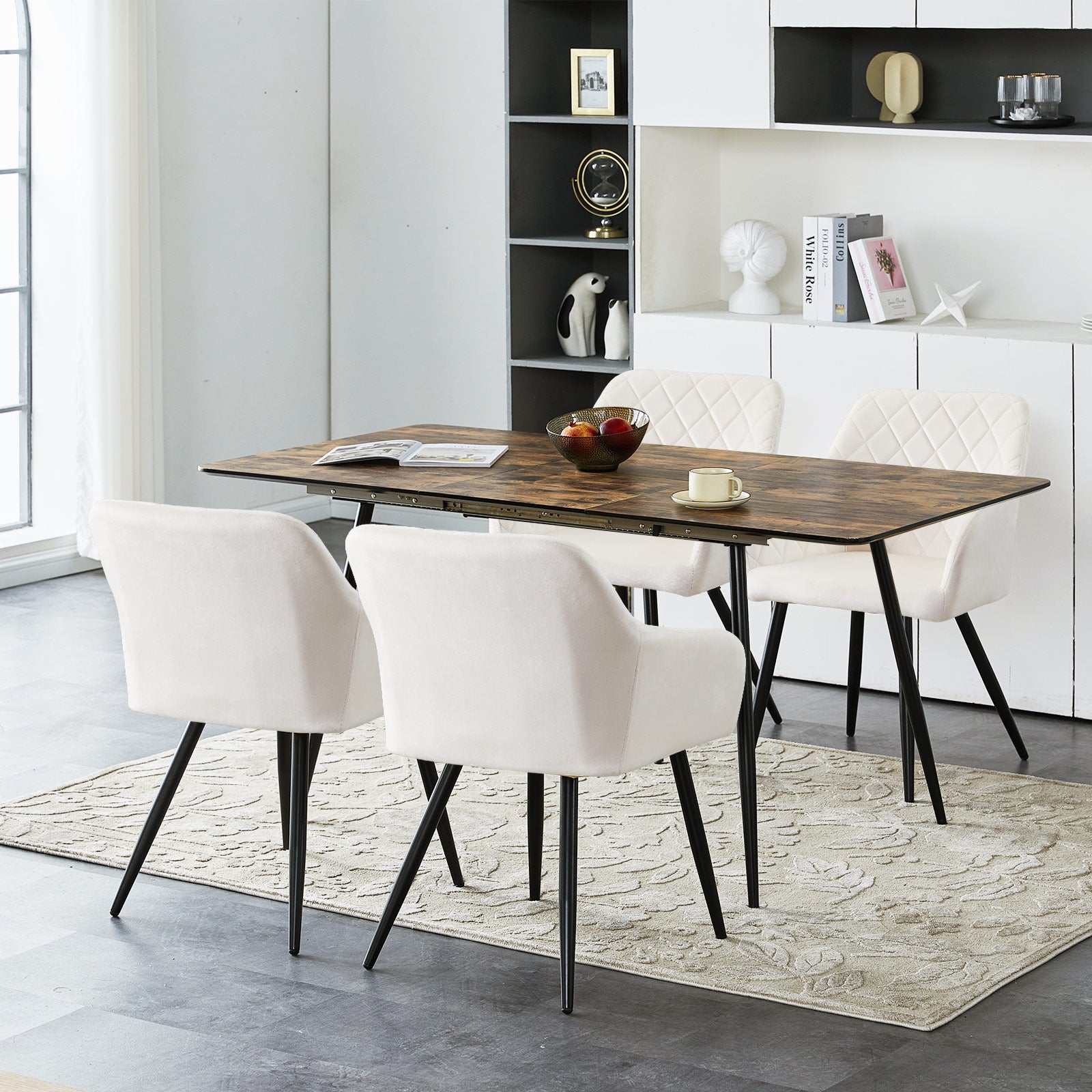 Moree Esszimmerstühle aus Samt mit Diamant-Steppung