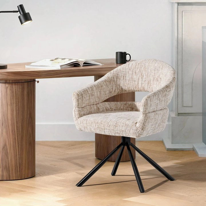 Clarice Moderner Drehsessel mit Armlehnstuhle aus Chenille