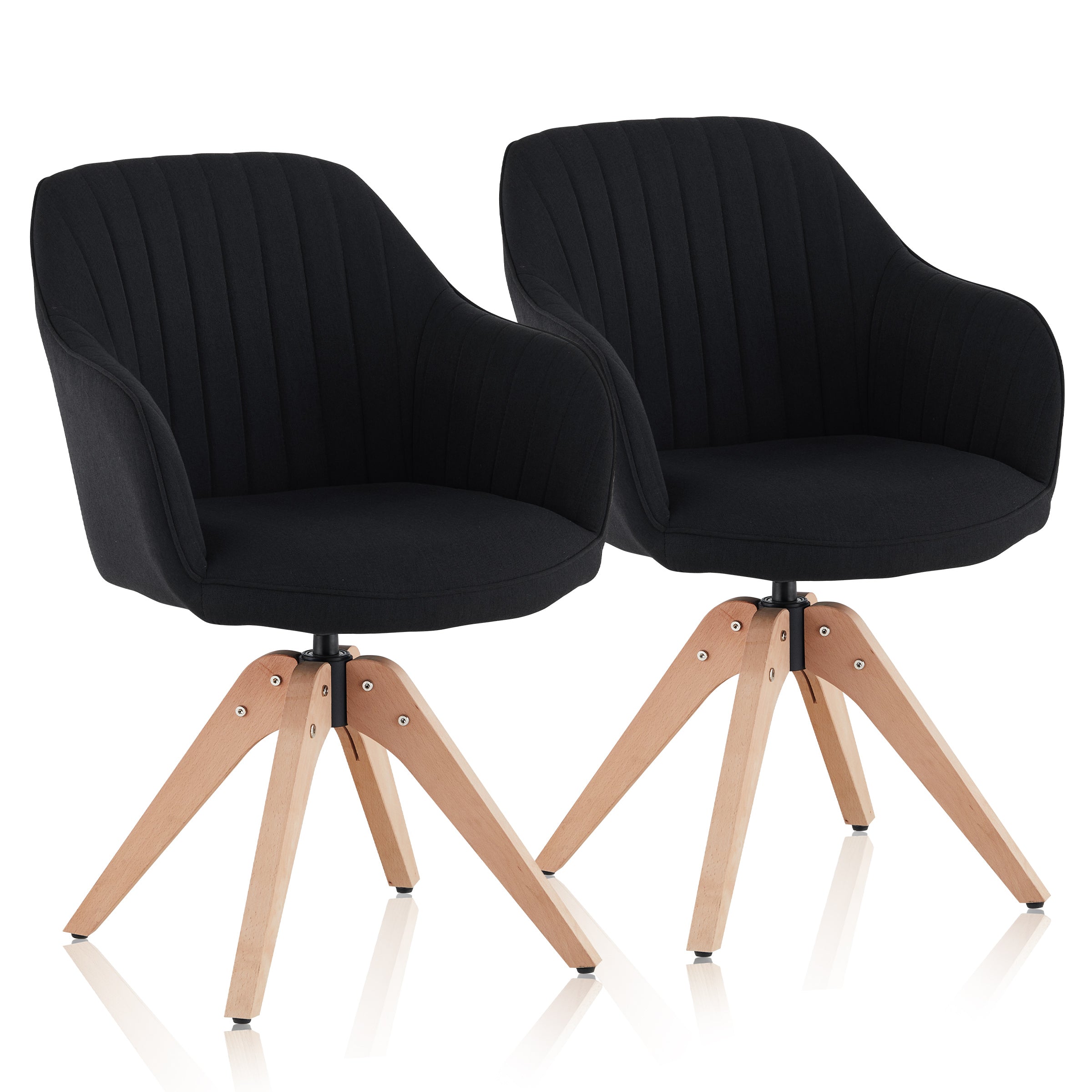 Aven Esszimmerstuhl aus Leinen mit Drehbarer