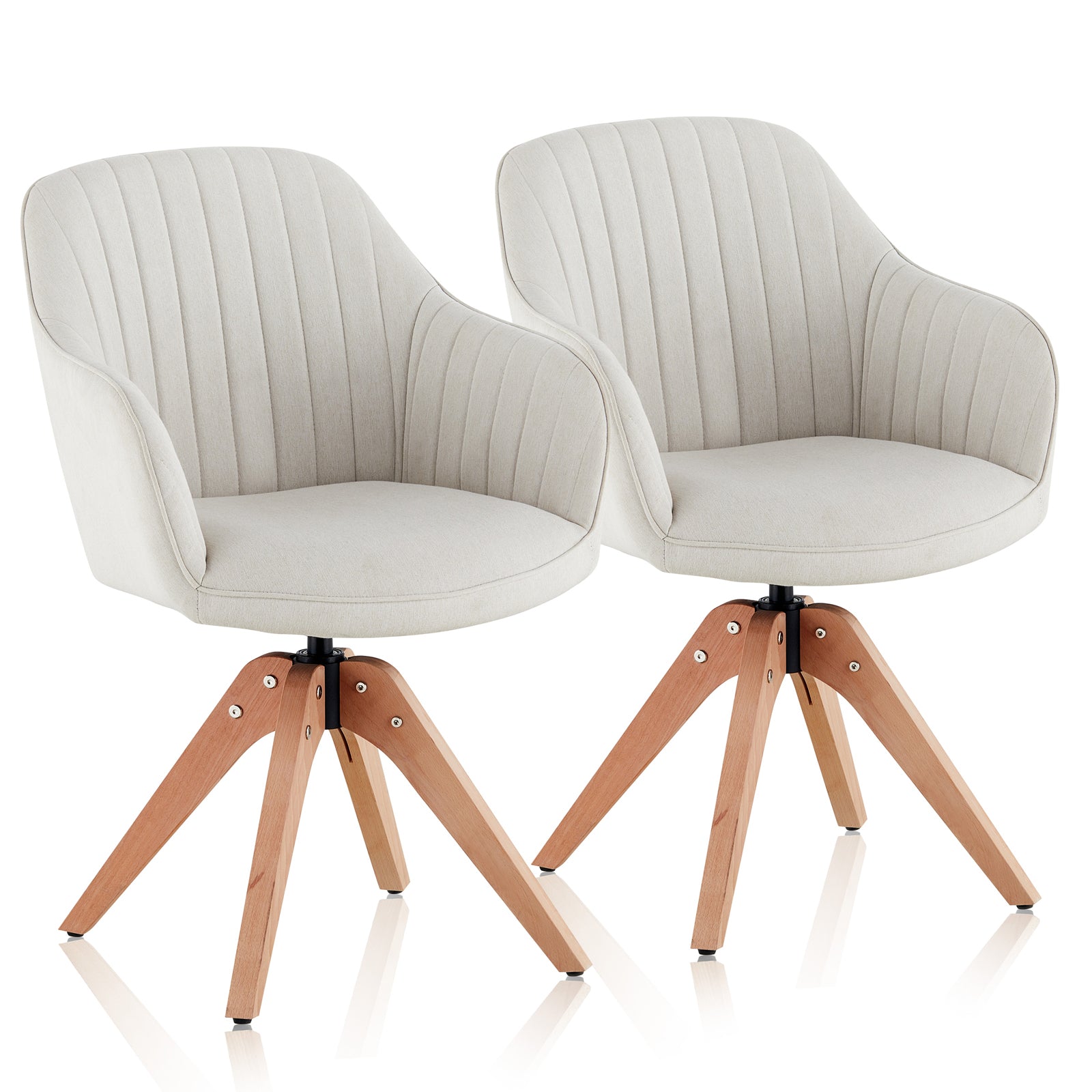 Aven Esszimmerstuhl aus Leinen mit Drehbarer