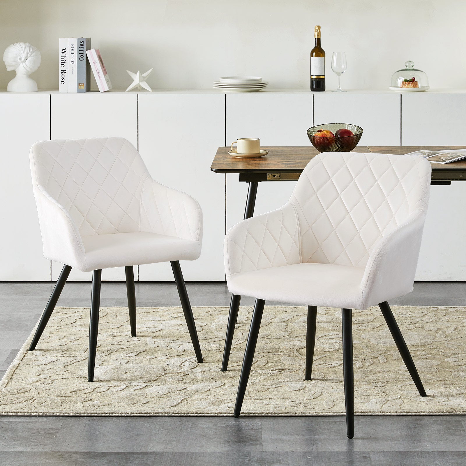 Moree Esszimmerstühle aus Samt mit Diamant-Steppung