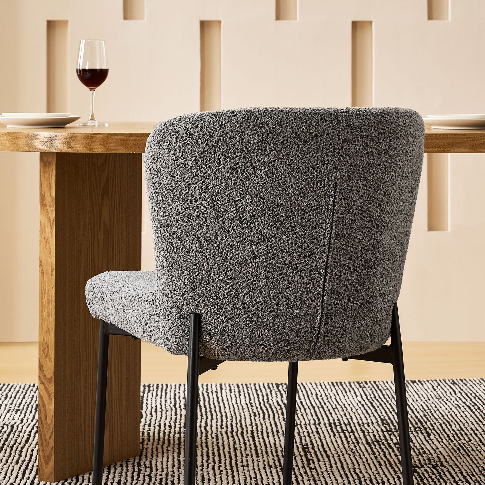 Celeste Esszimmerstuhle aus Bouclé