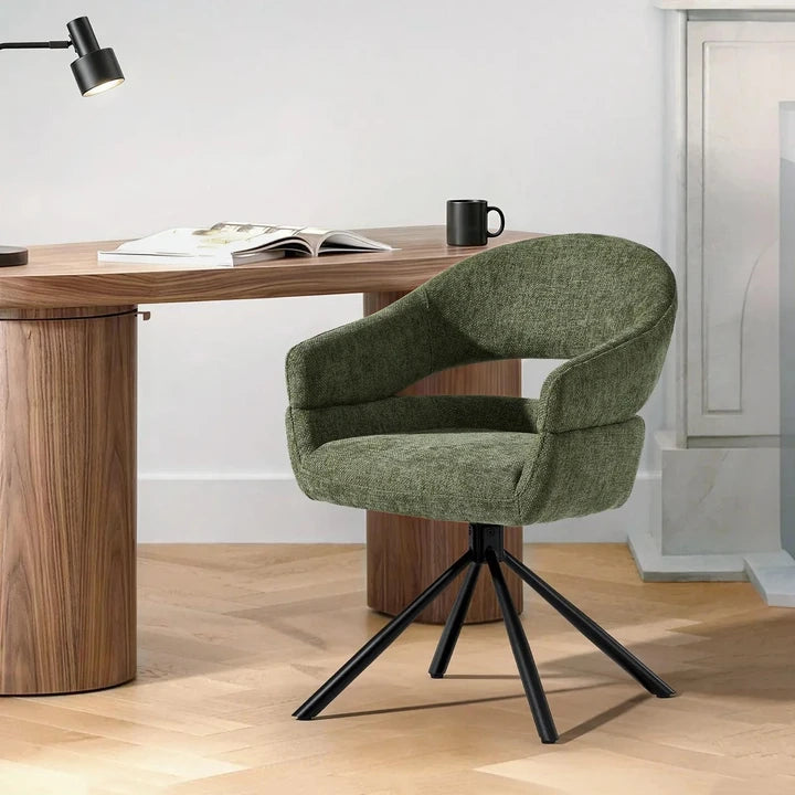 Clarice Moderner Drehsessel mit Armlehnstuhle aus Leinenmischung