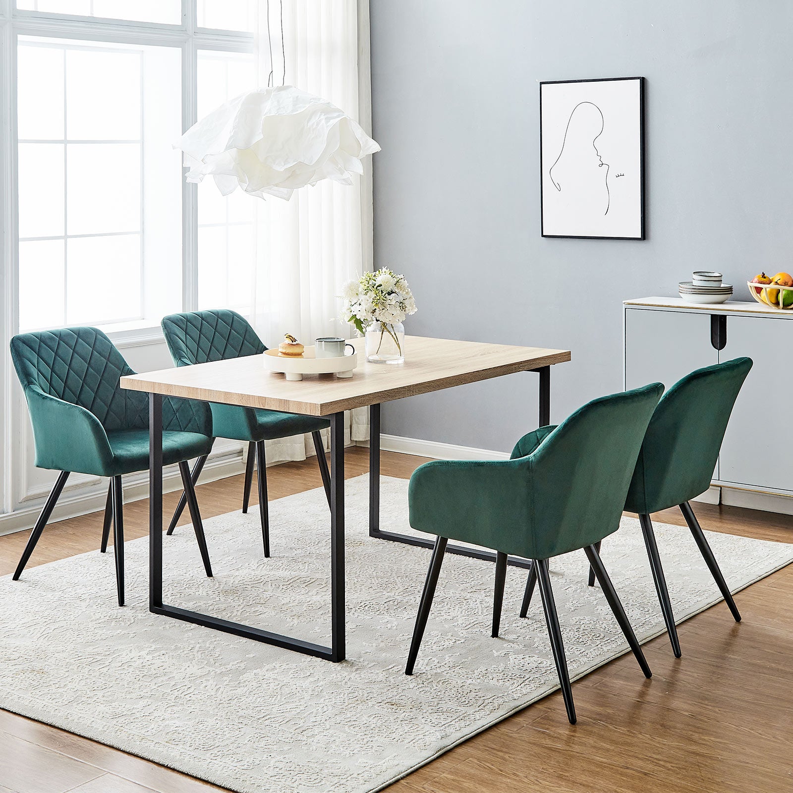 Moree Esszimmerstühle aus Samt mit Diamant-Steppung