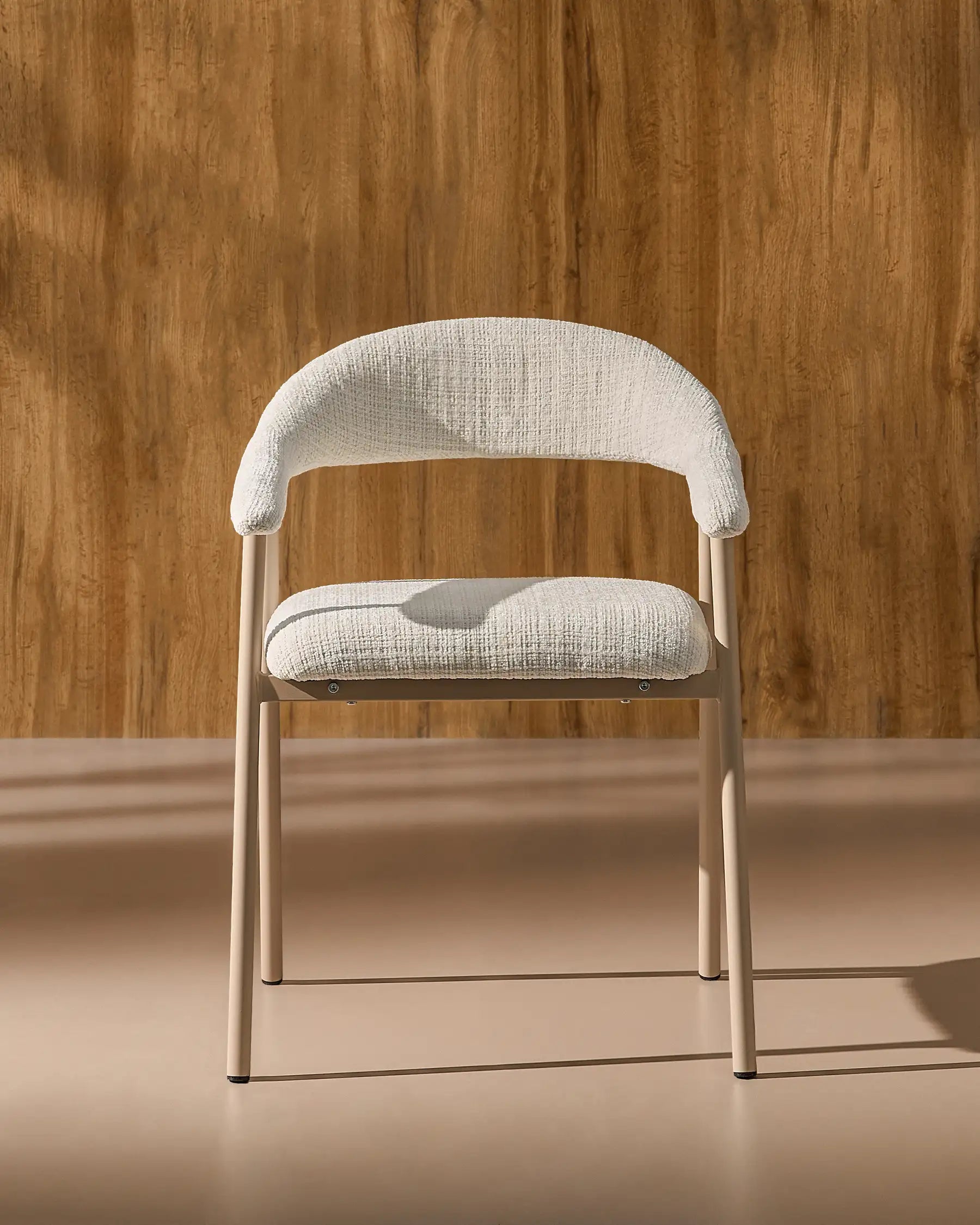 Arlo Esszimmerstuhl mit Chenillebezug in Weiß & Beige