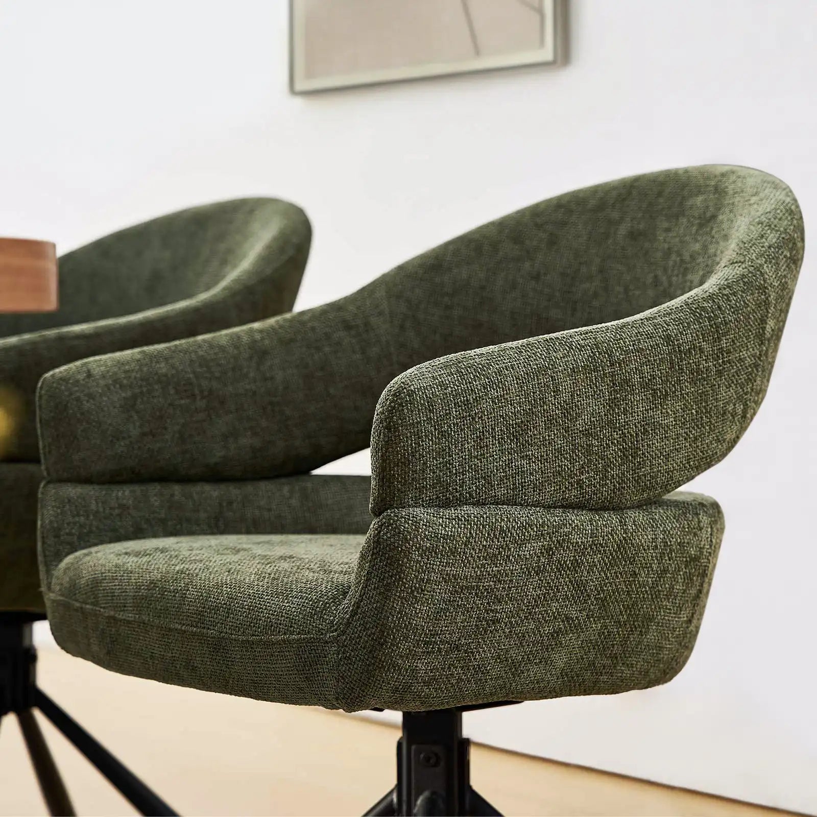 Clarice Moderner Drehsessel mit Armlehnstühle aus Leinenmischgewebe