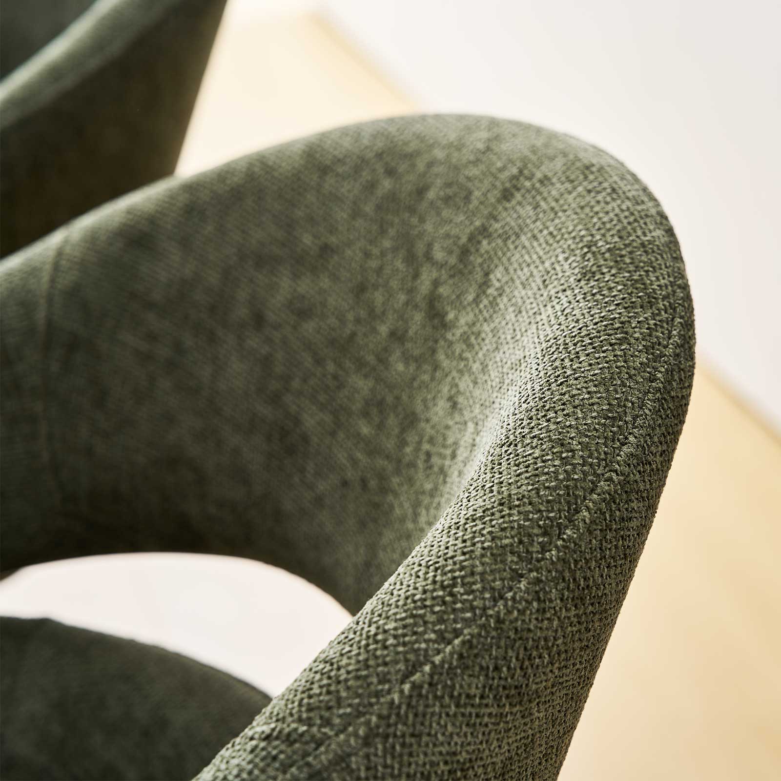 Clarice Esszimmerstuhl aus Leinenmischgewebe mit Drehbarer