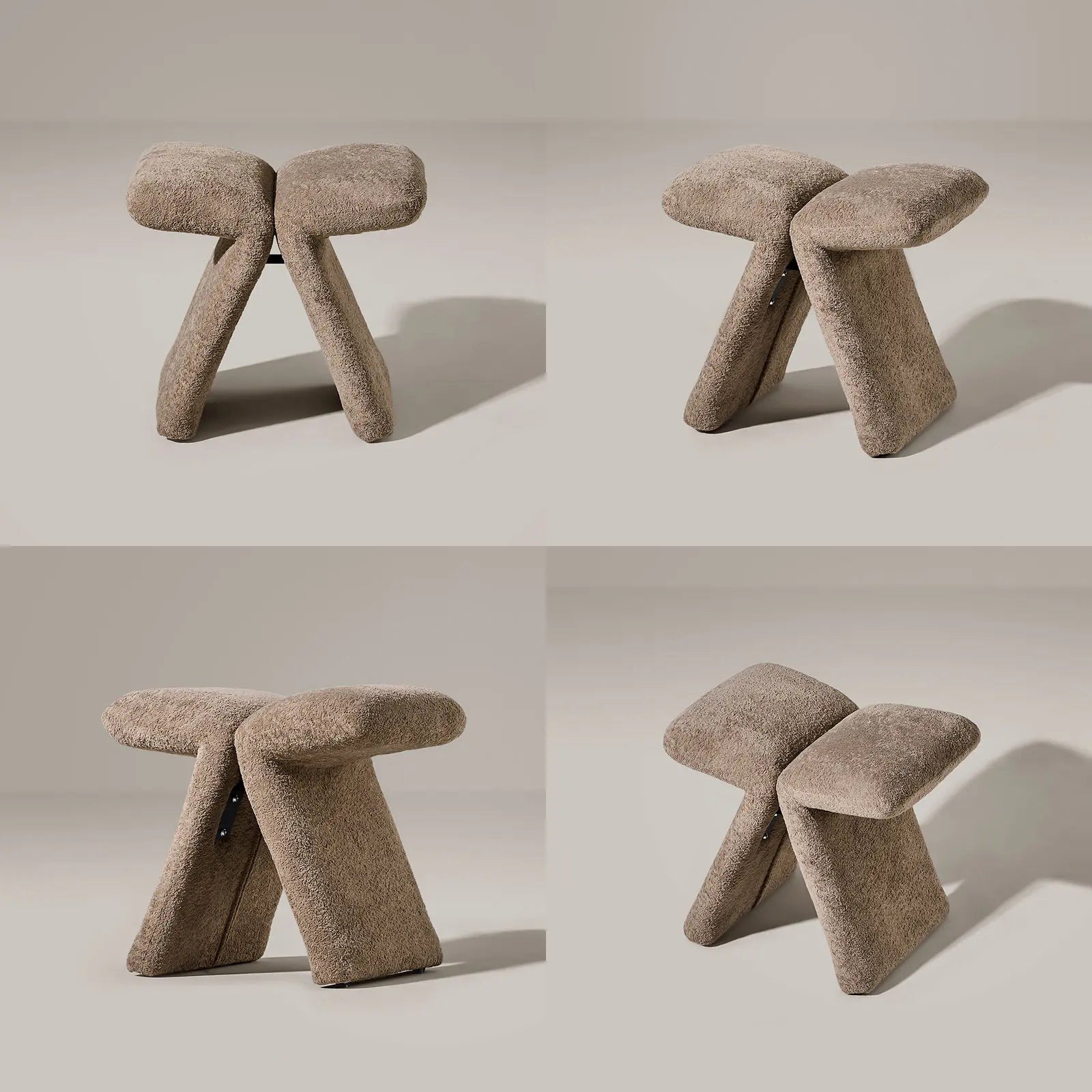 Faye Butterfly Schminktisch-Hocker – Designer Edition in Teddy Braun