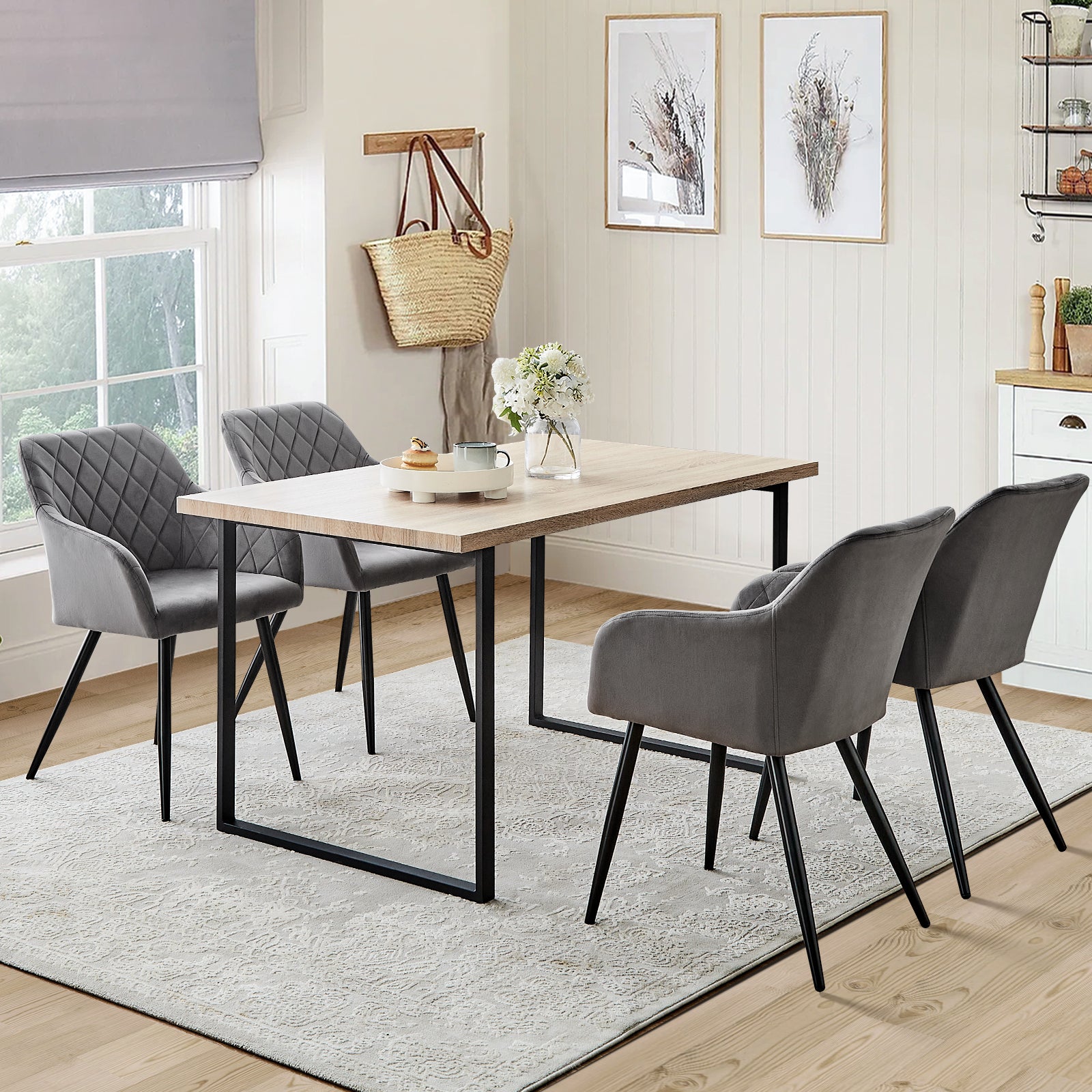 Moree Esszimmerstühle aus Samt mit Diamant-Steppung