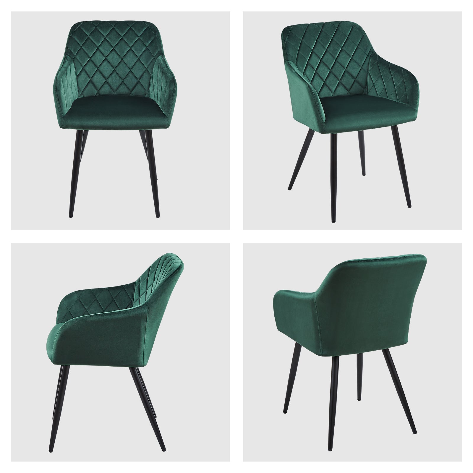 Moree Esszimmerstühle aus Samt mit Diamant-Steppung