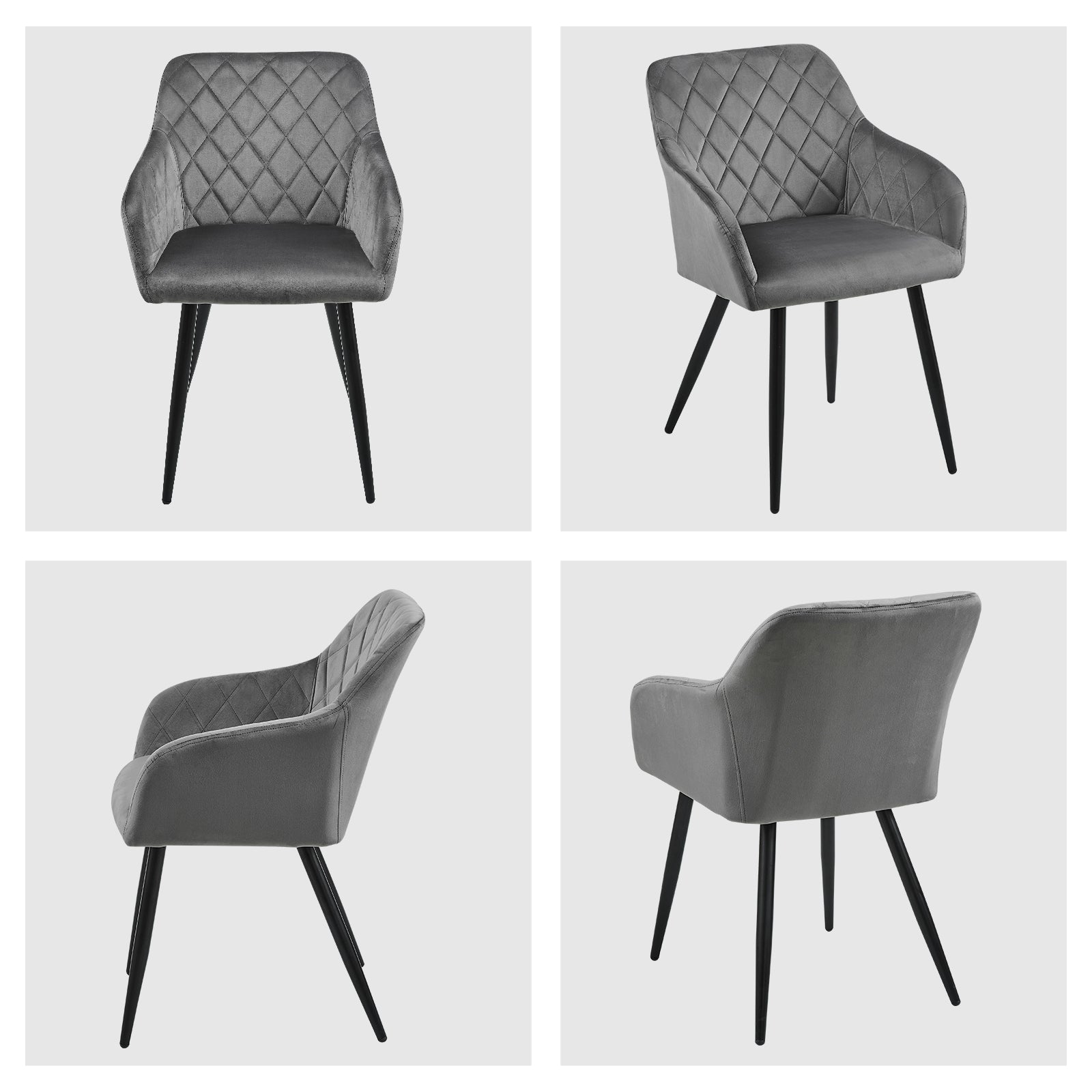 Moree Esszimmerstühle aus Samt mit Diamant-Steppung