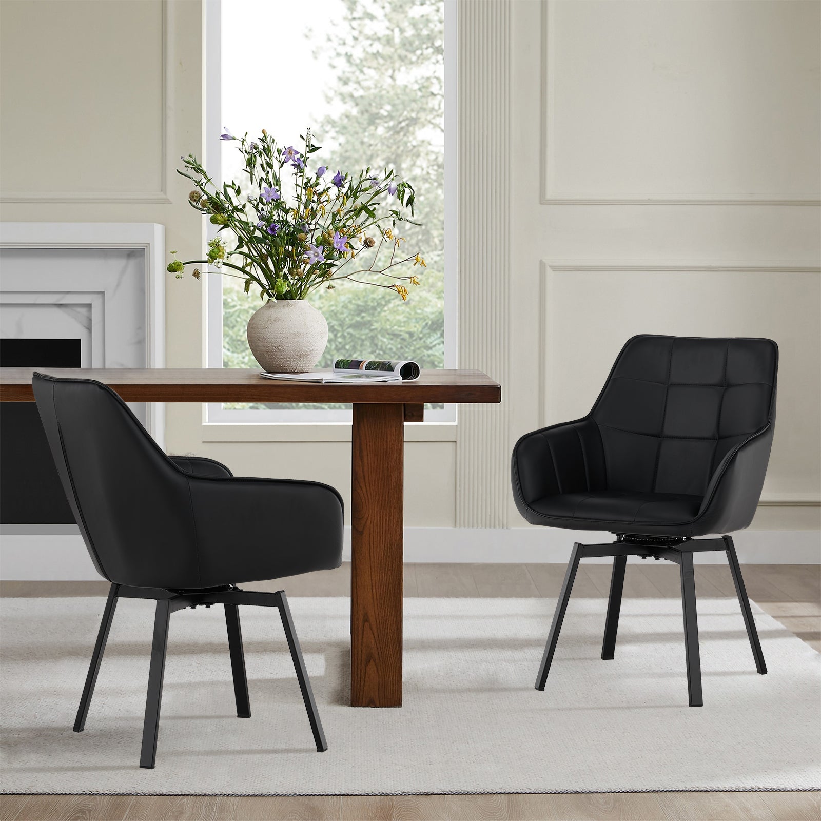 Danyl Armlehnstuhl aus Kunstleder mit drehbar