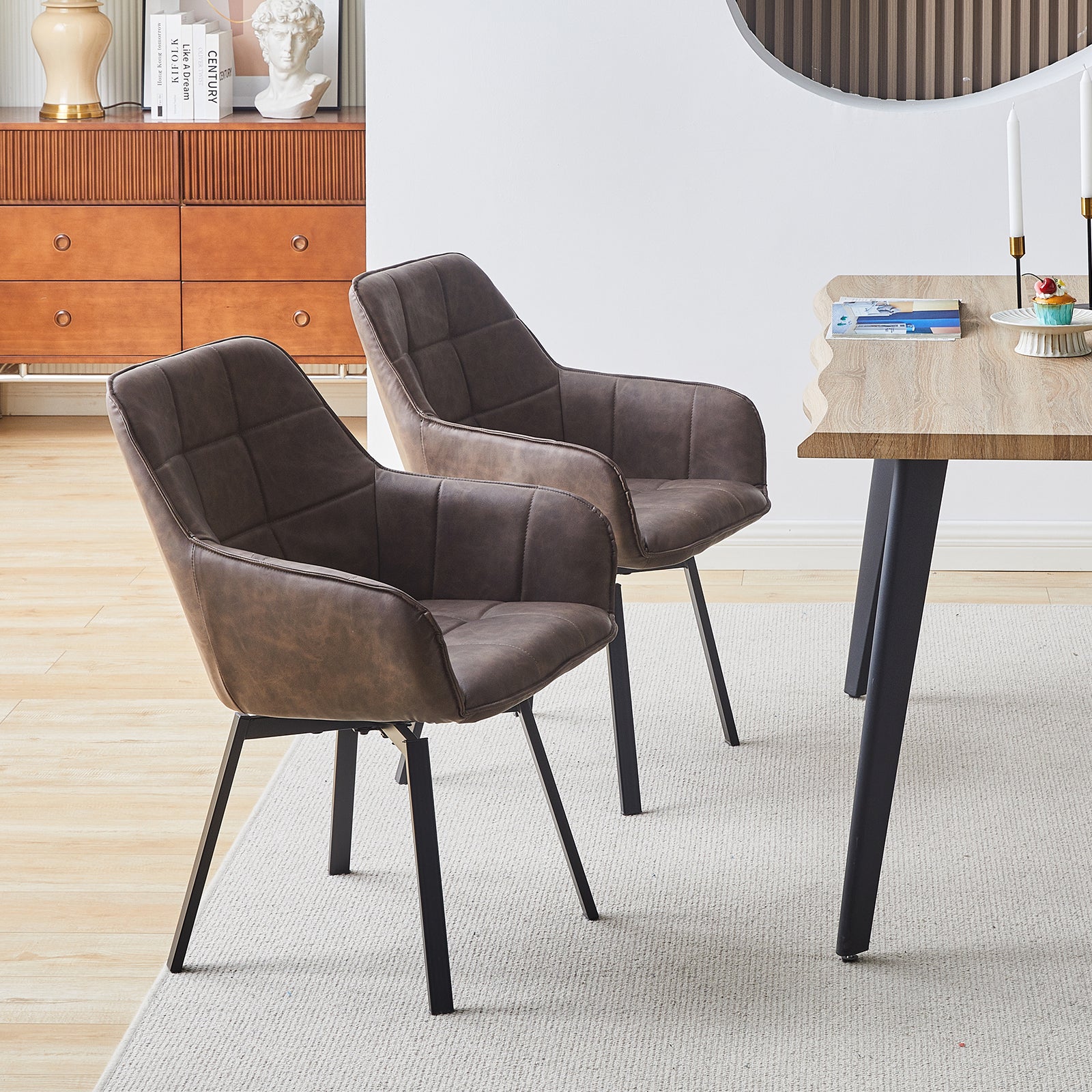 Danyl Armlehnstuhl aus Kunstleder mit drehbar