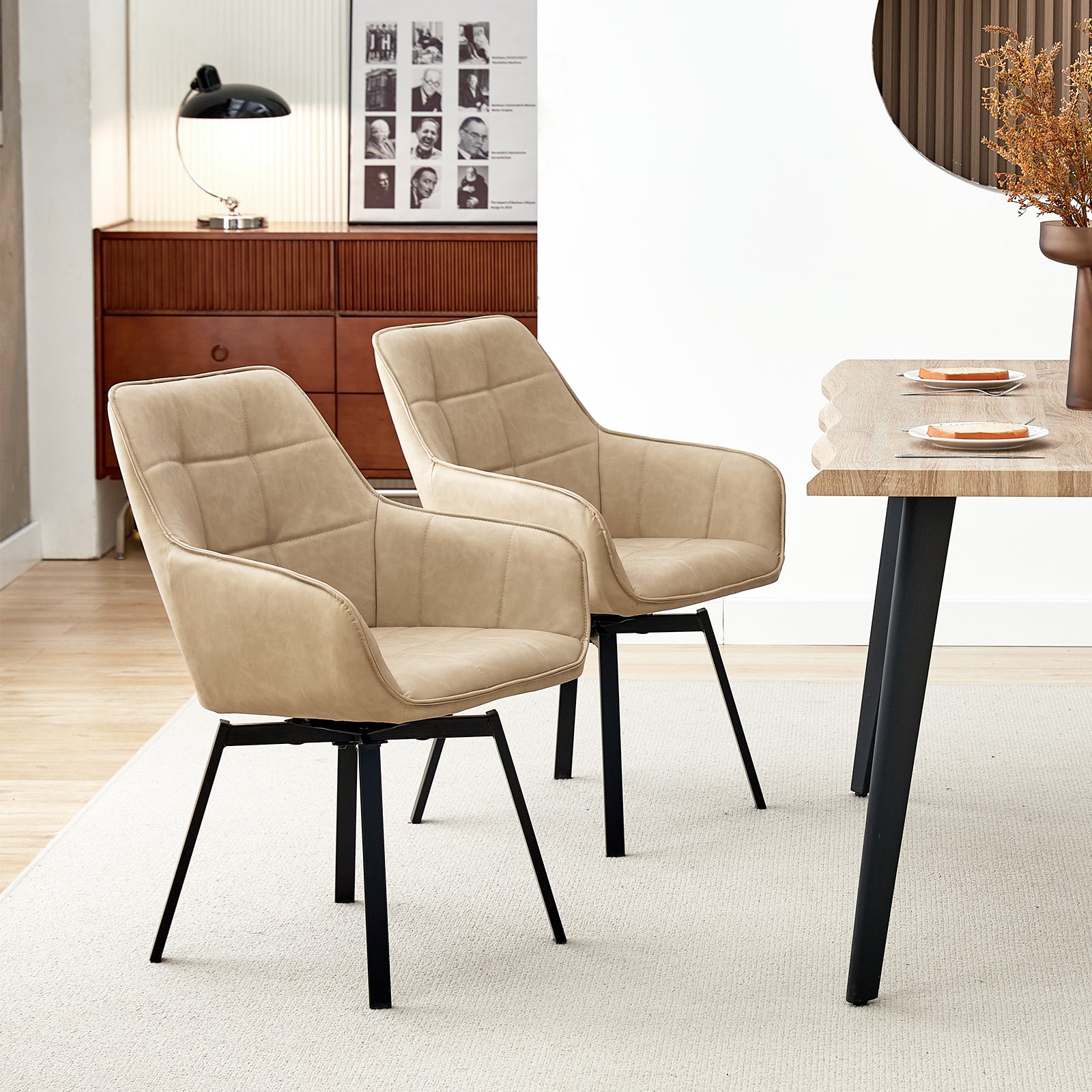 Danyl Armlehnstuhl aus Kunstleder mit drehbar