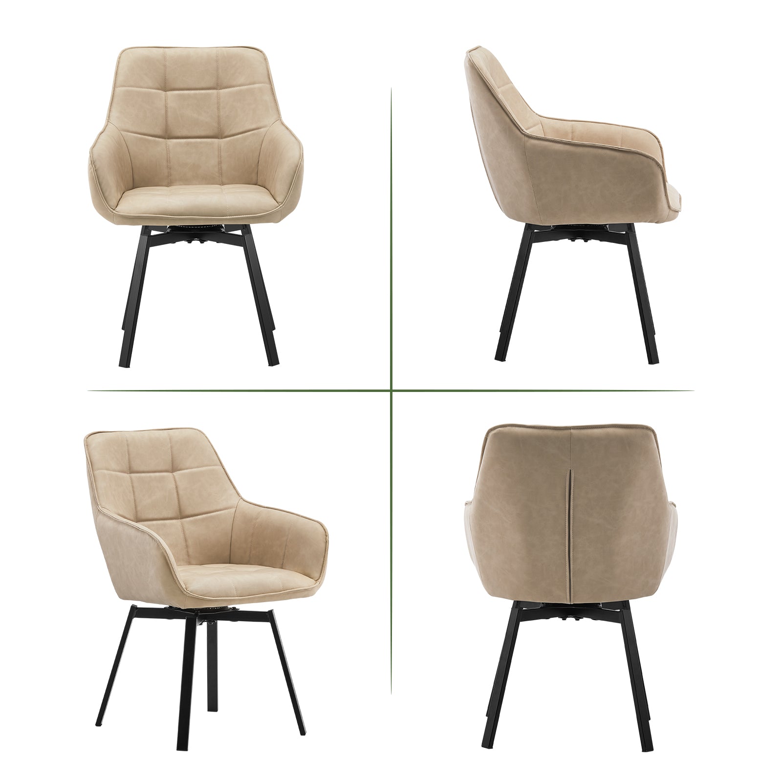 Danyl Armlehnstuhl aus Kunstleder mit drehbar