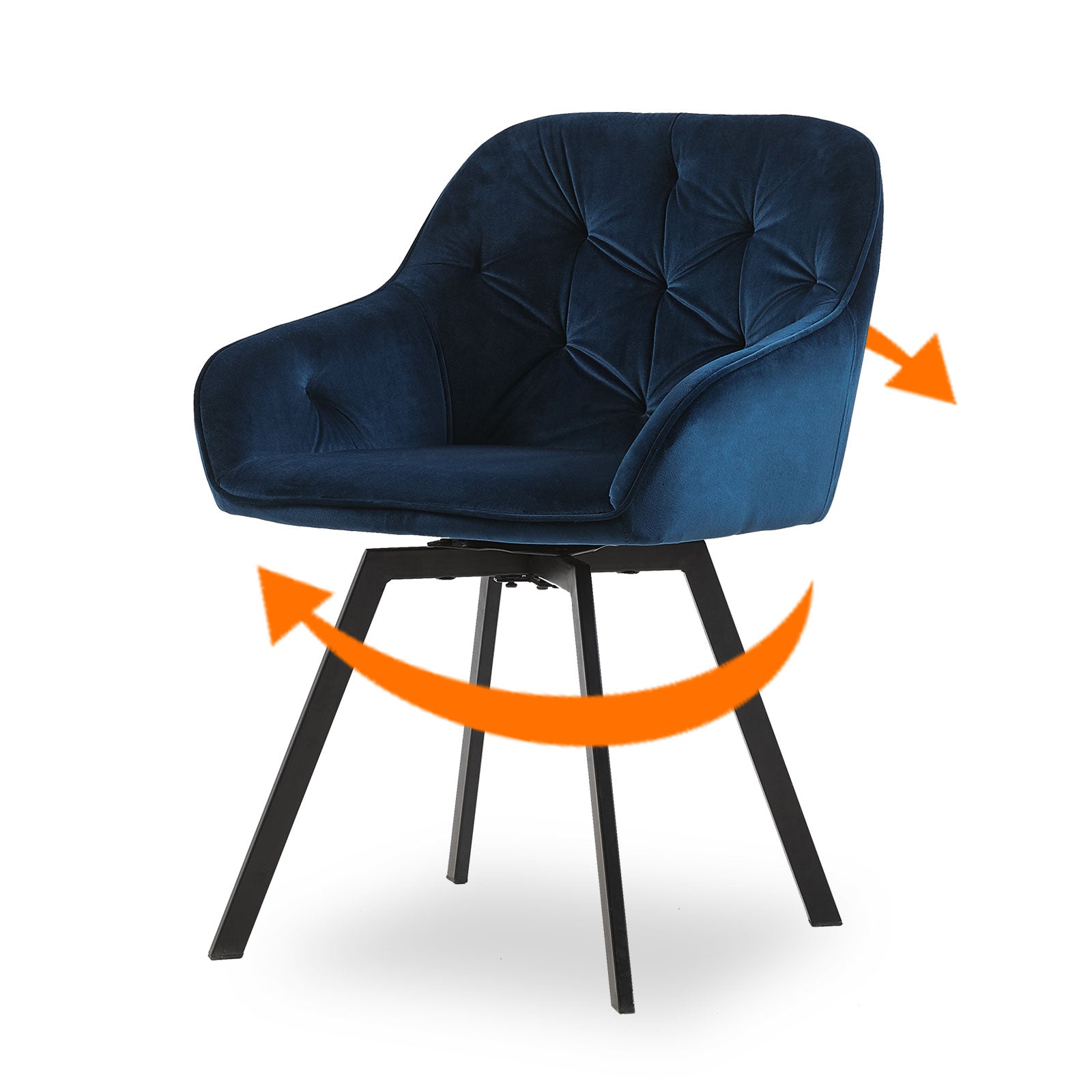 Garvies Armlehnstuhl aus Samt mid Drehbar