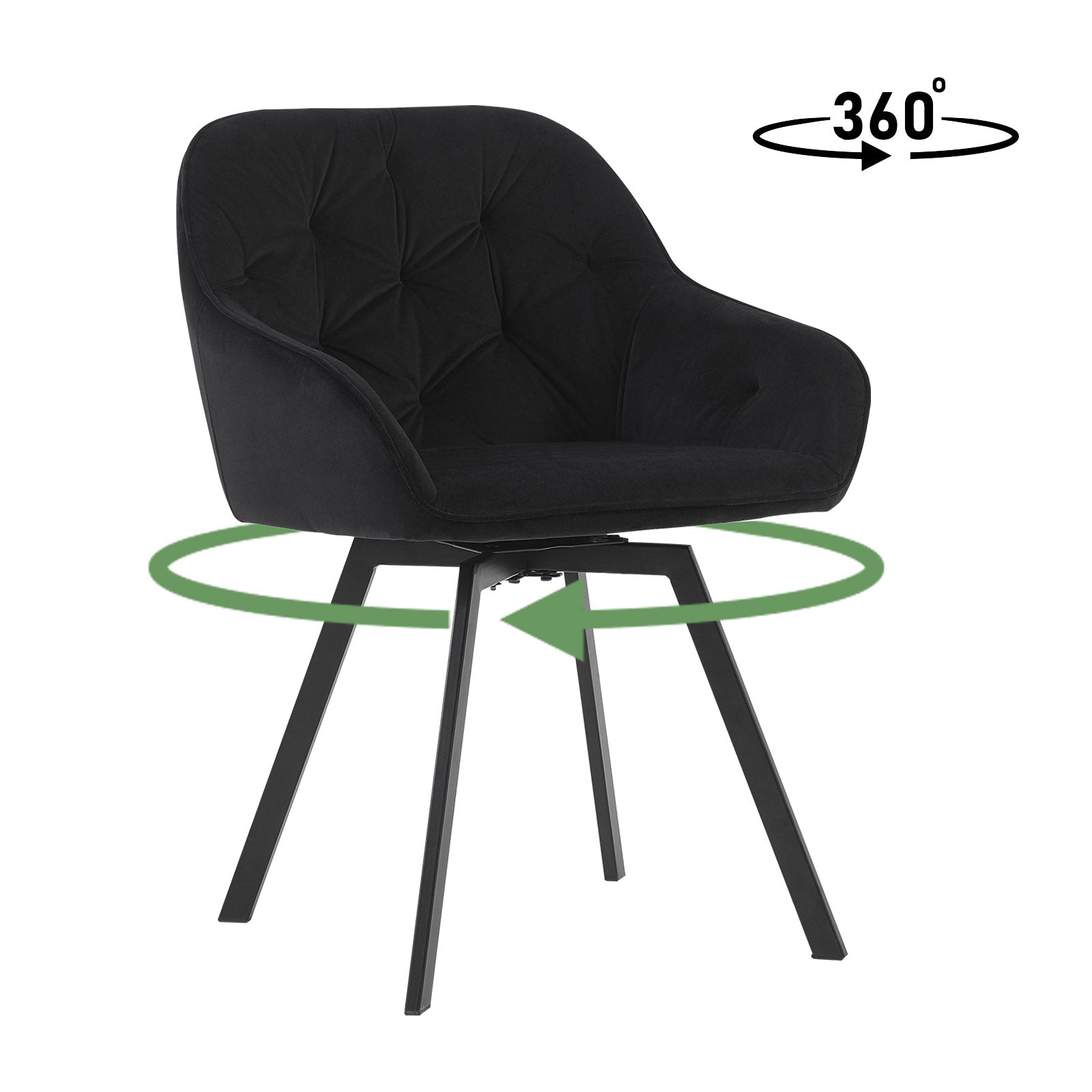 Garvies Armlehnstuhl aus Samt mid Drehbar