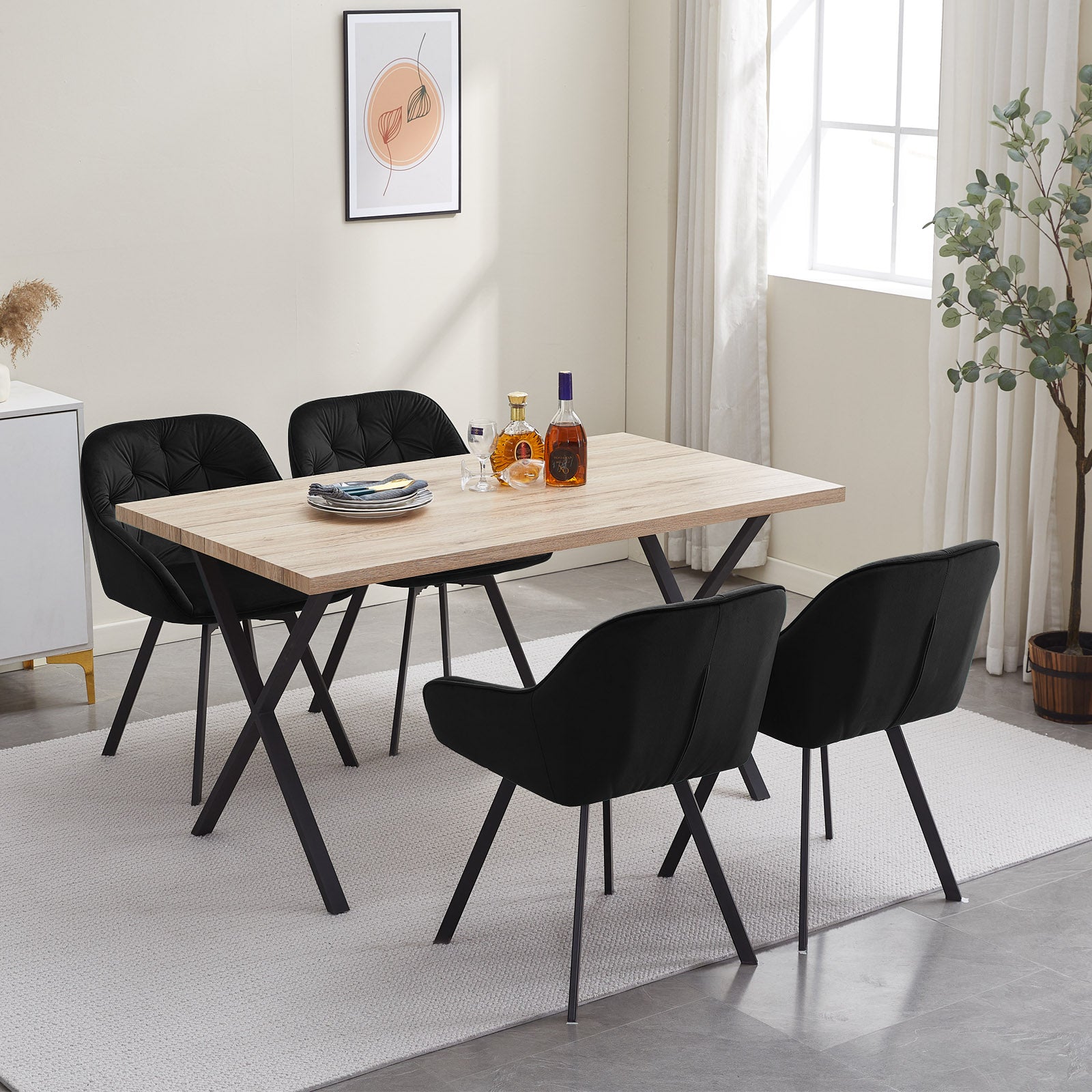 Garvies Armlehnstuhl aus Samt mid Drehbar