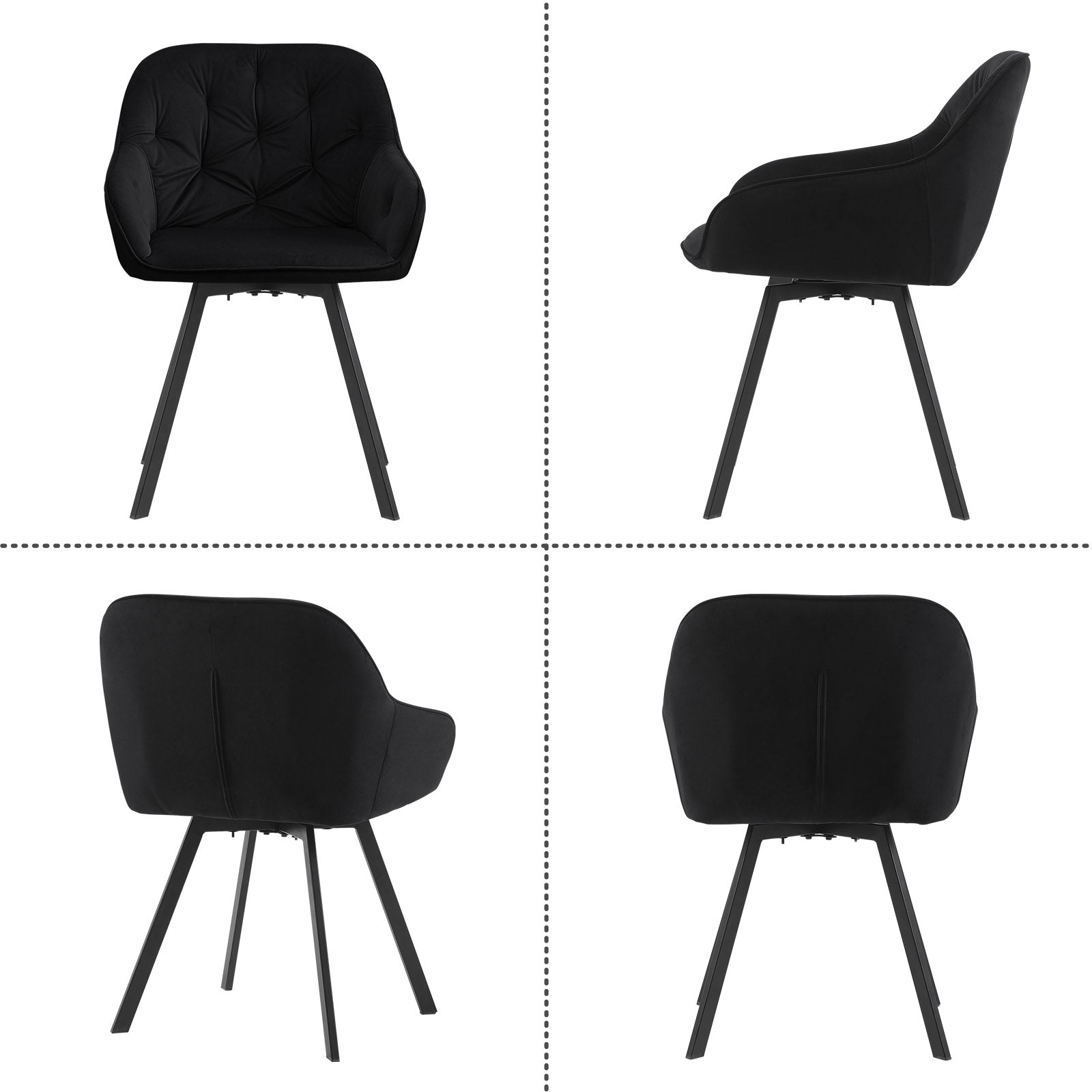 Garvies Armlehnstuhl aus Samt mid Drehbar