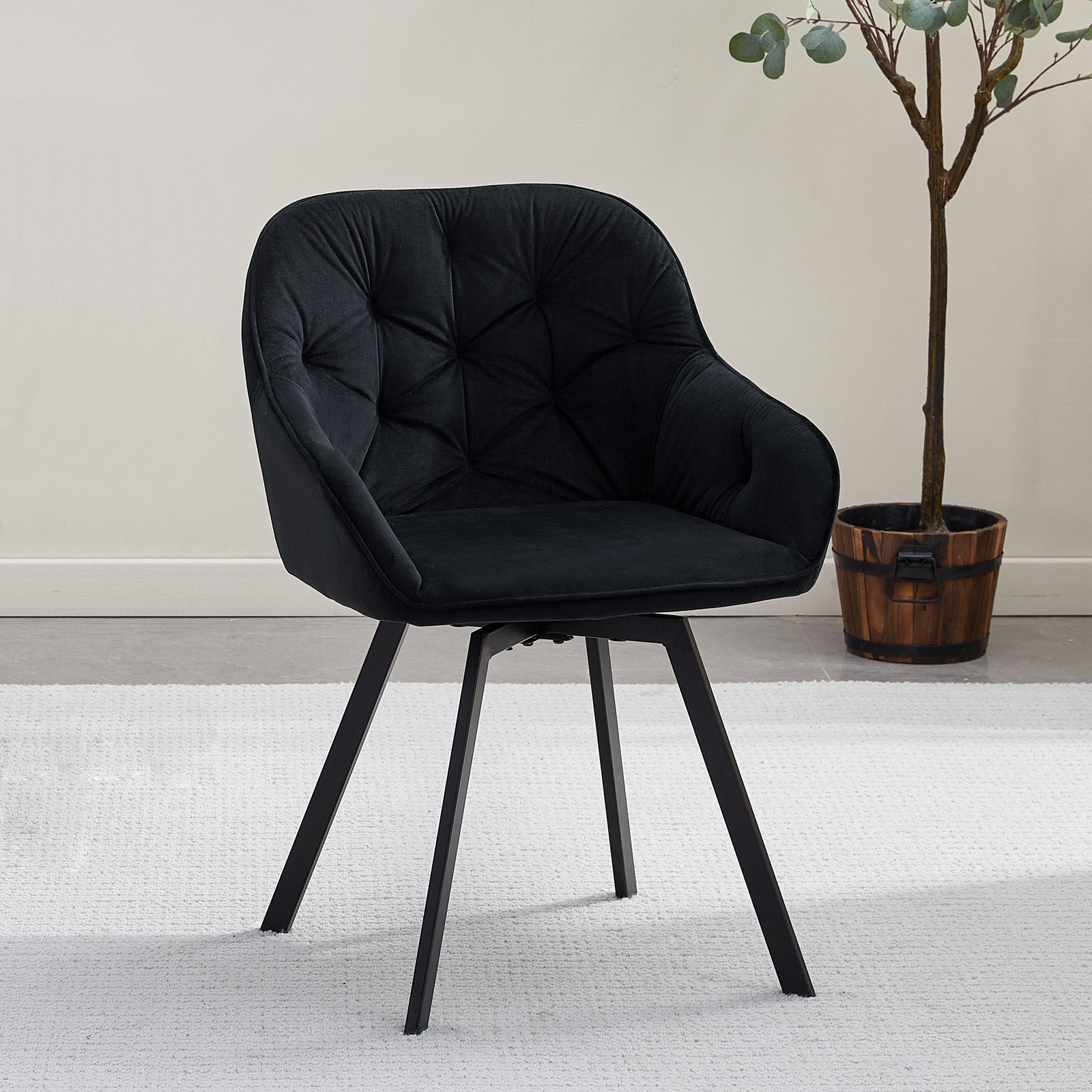 Garvies Armlehnstuhl aus Samt mid Drehbar